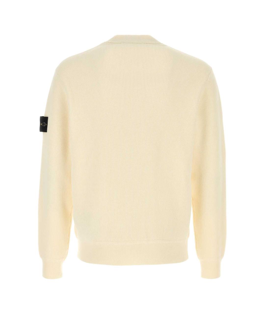 STONE ISLAND Бежевый хлопковый джемпер / свитер, фото 2