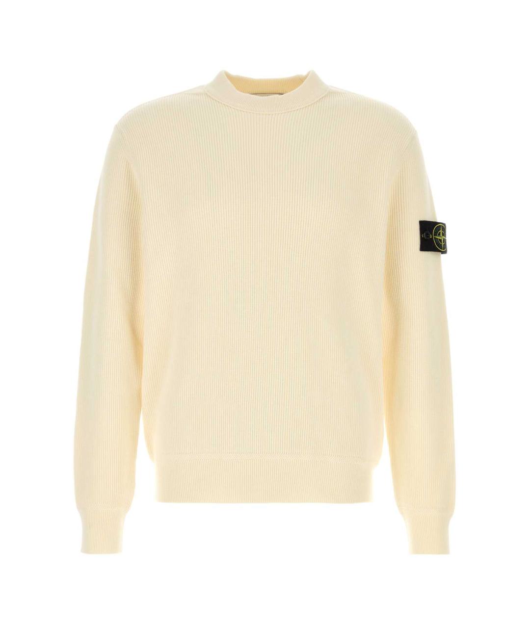 STONE ISLAND Бежевый хлопковый джемпер / свитер, фото 1