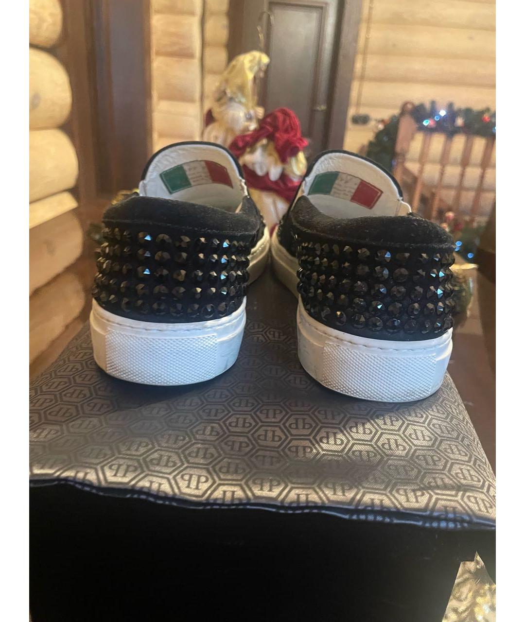 PHILIPP PLEIN Черные замшевые лоферы, фото 4