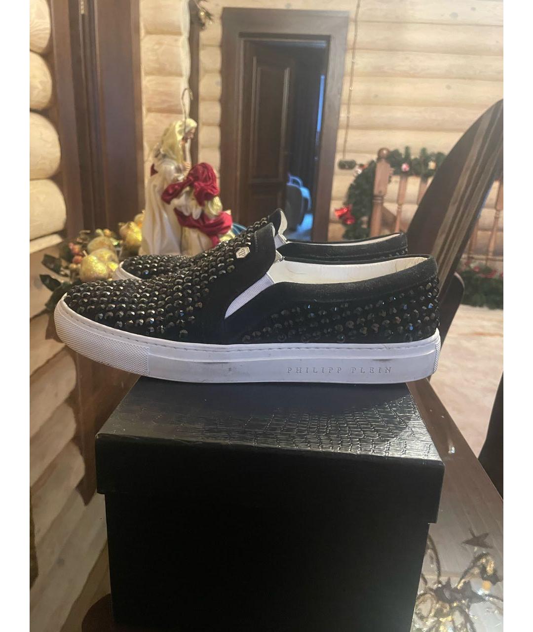 PHILIPP PLEIN Черные замшевые лоферы, фото 5