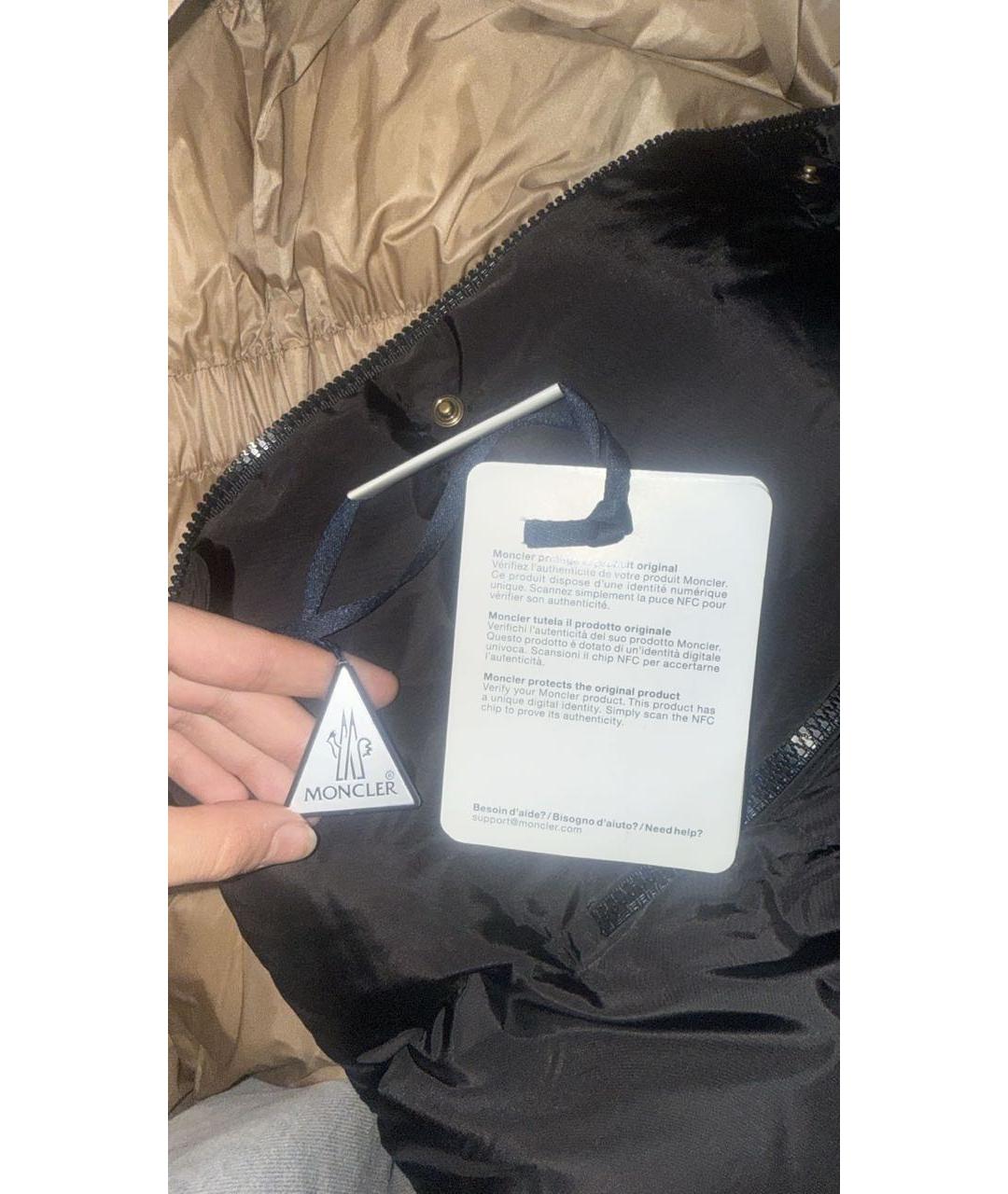 MONCLER Черный полиамидовый пуховик, фото 4