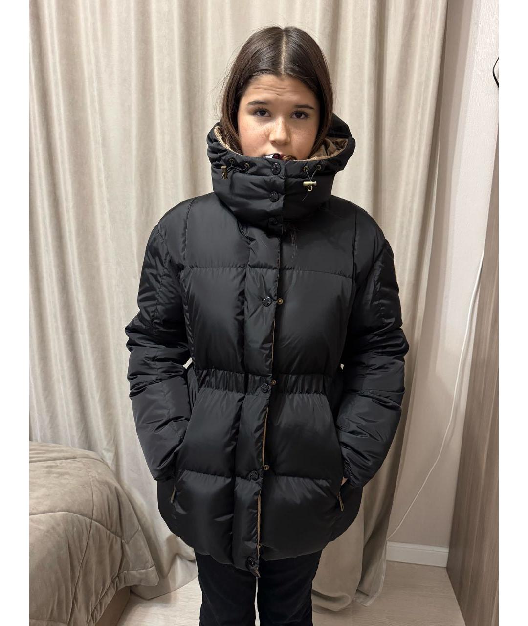 MONCLER Черный полиамидовый пуховик, фото 5