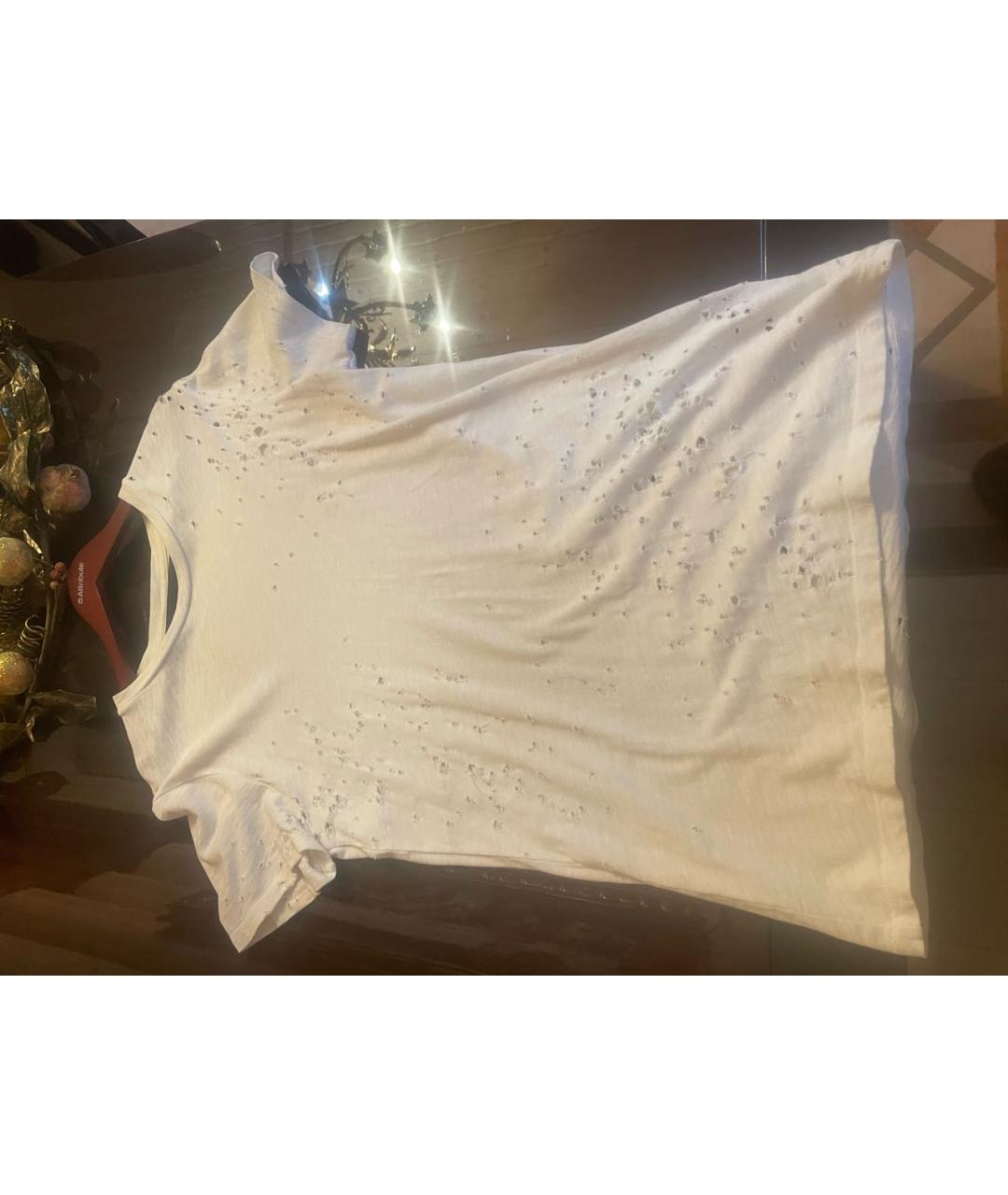 AMIRI Белая хлопковая футболка, фото 4