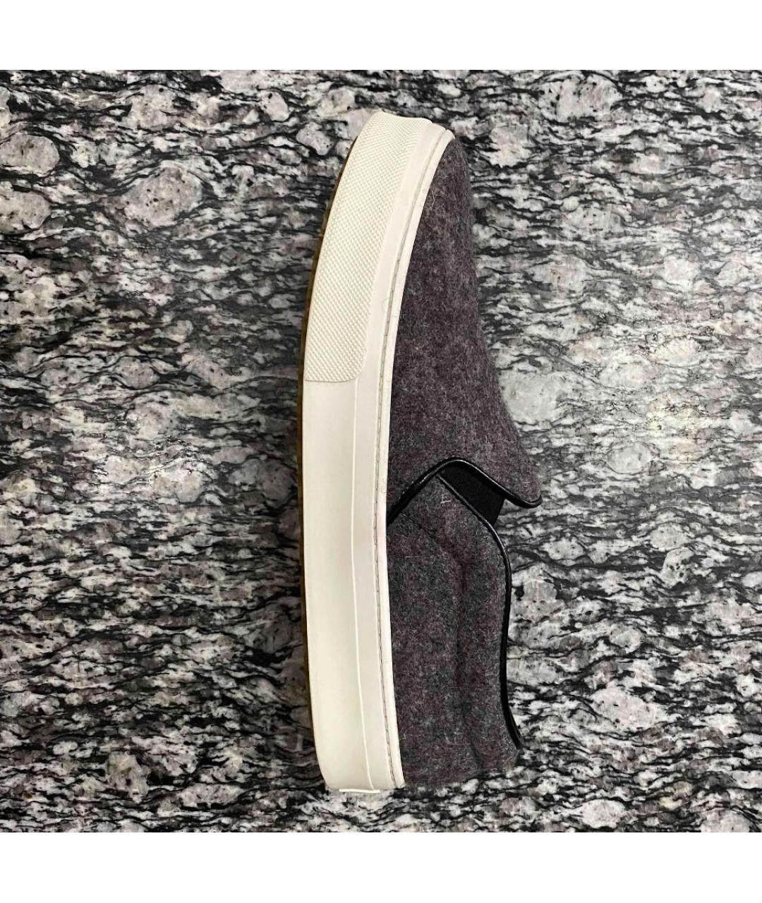 CELINE Серые кожаные слипоны, фото 5