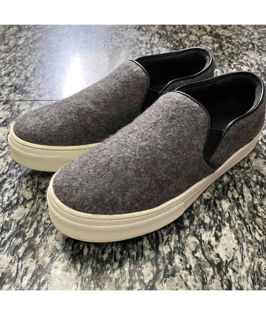 CELINE Серые кожаные слипоны, фото 2