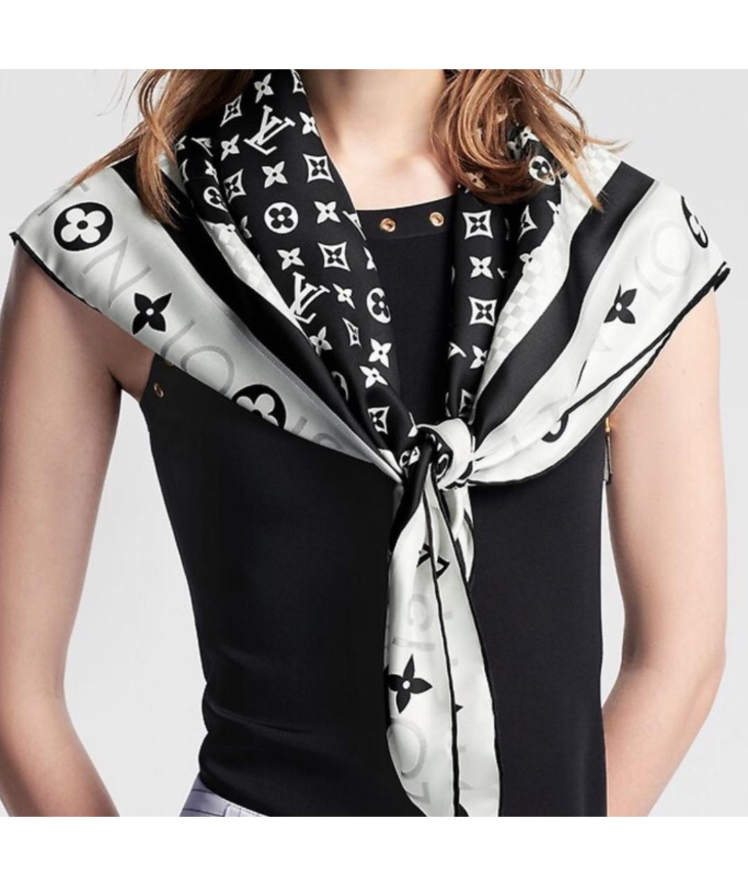 LOUIS VUITTON Черный платок, фото 3