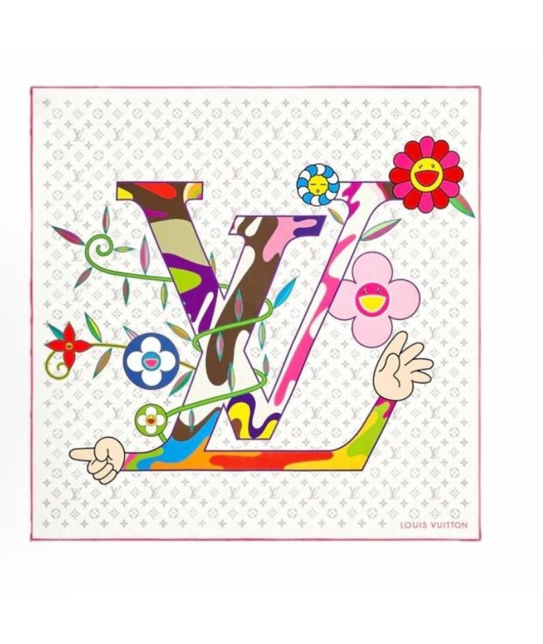 LOUIS VUITTON Белый платок, фото 4