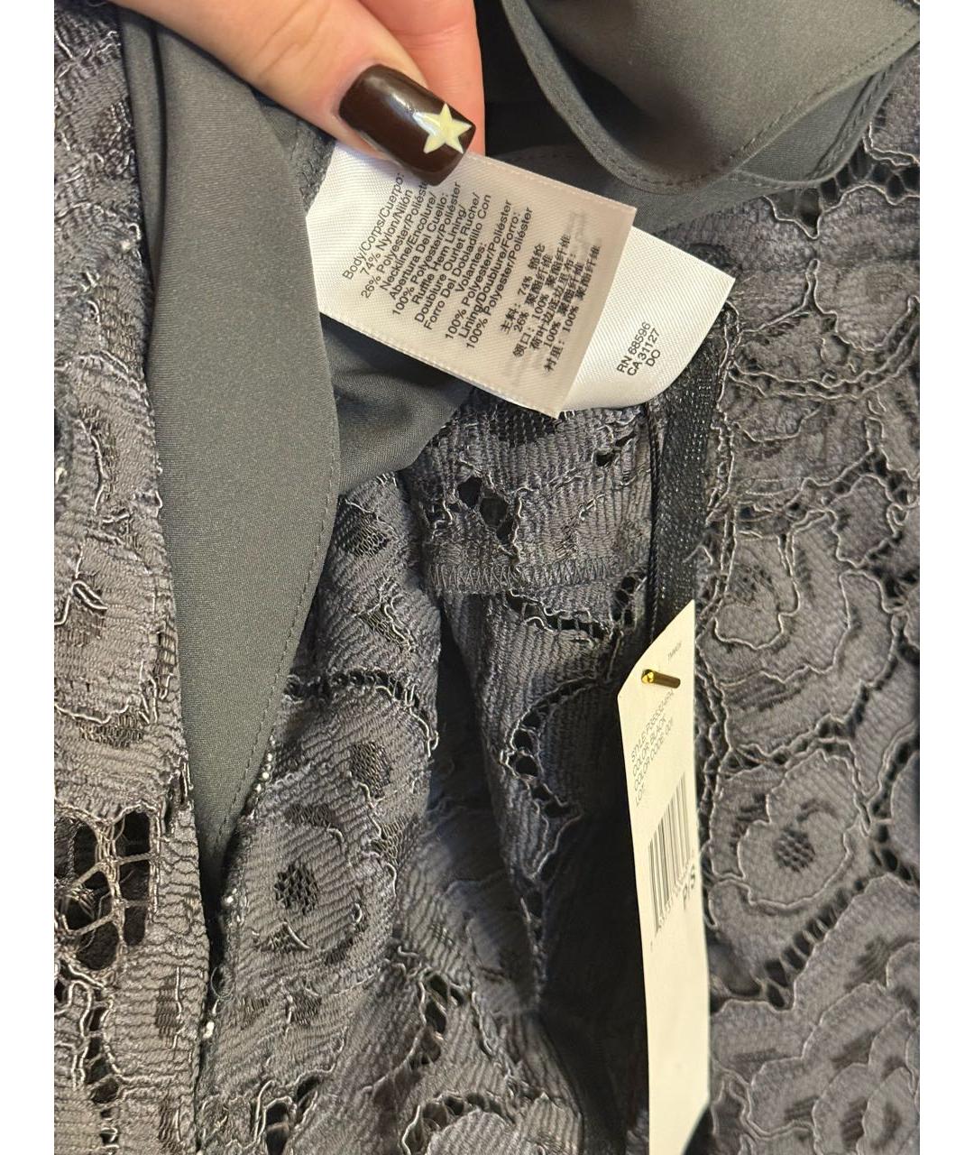 DKNY Серое полиэстеровое платье, фото 6