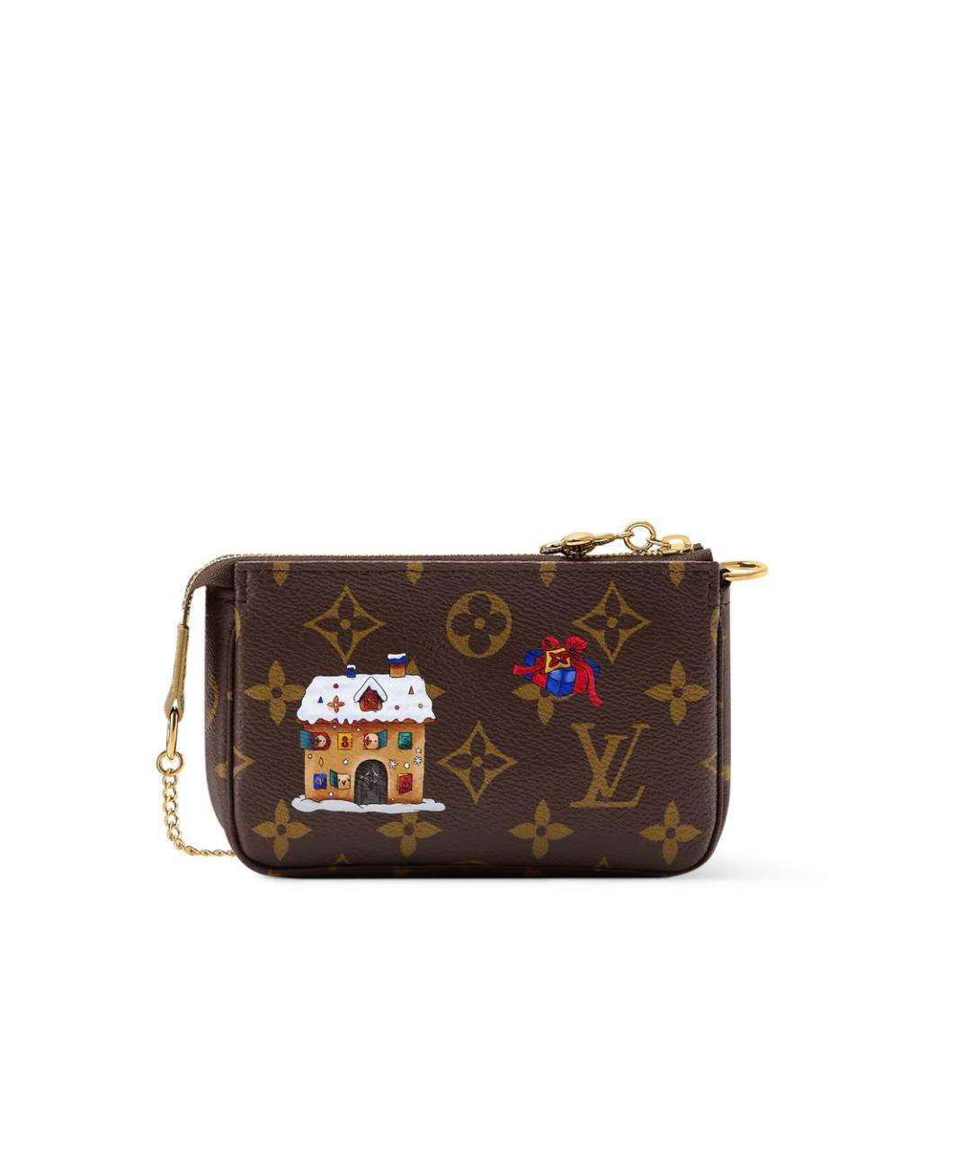 LOUIS VUITTON Коричневый кожаный кошелек, фото 4