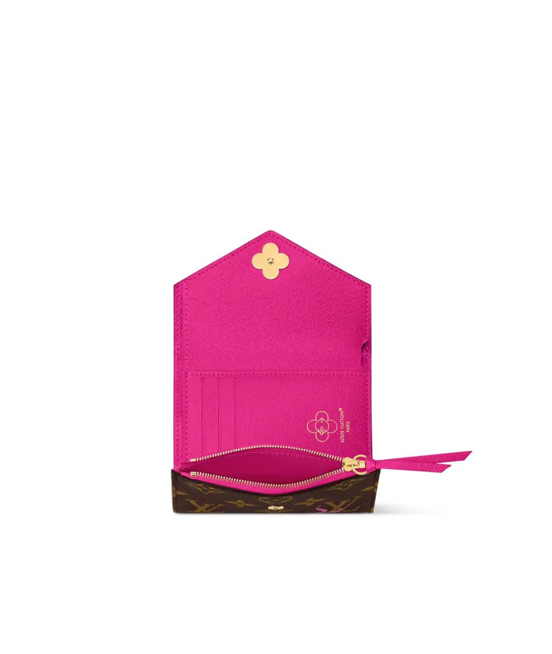 LOUIS VUITTON Коричневый кожаный кошелек, фото 2