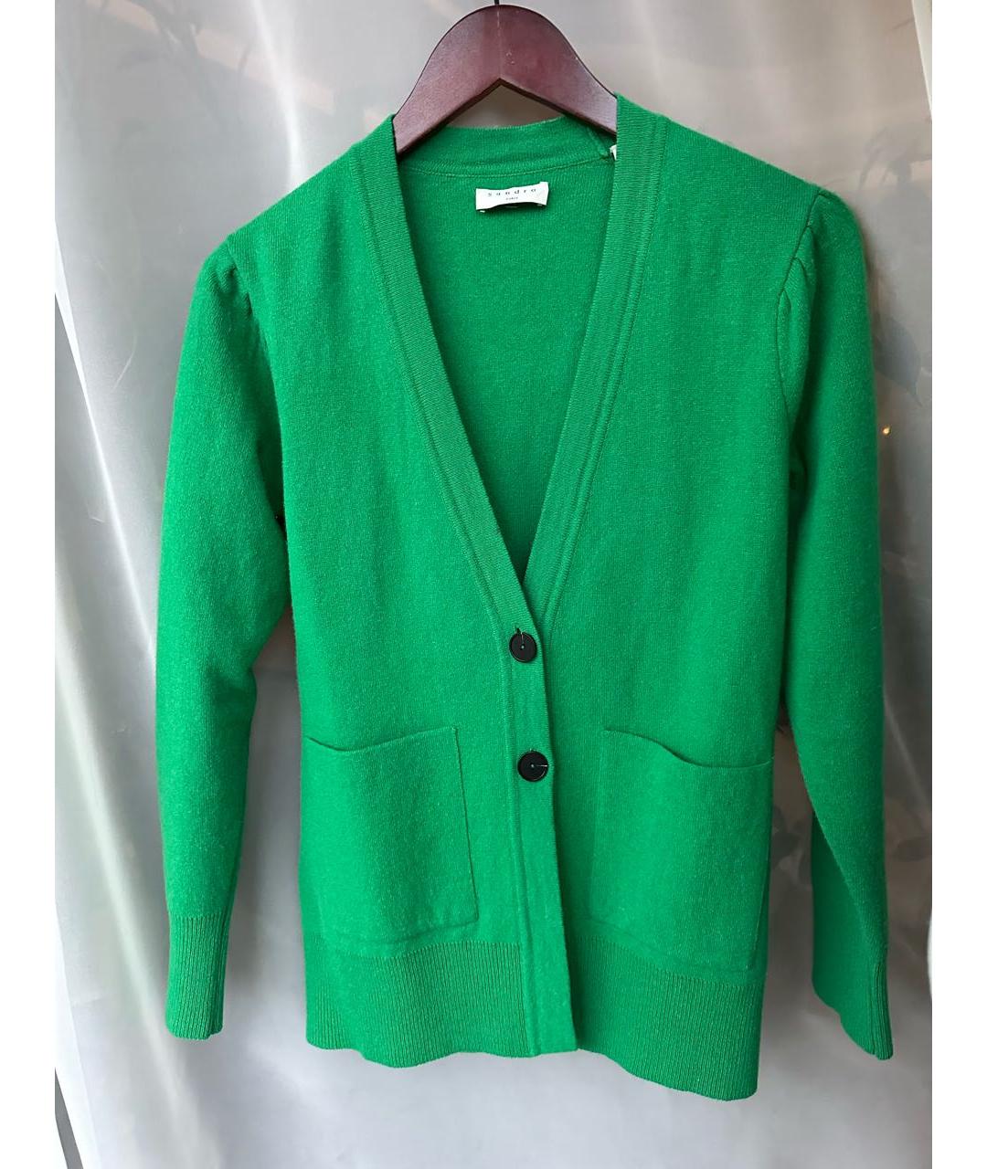 SANDRO Зеленый кашемировый кардиган, фото 8