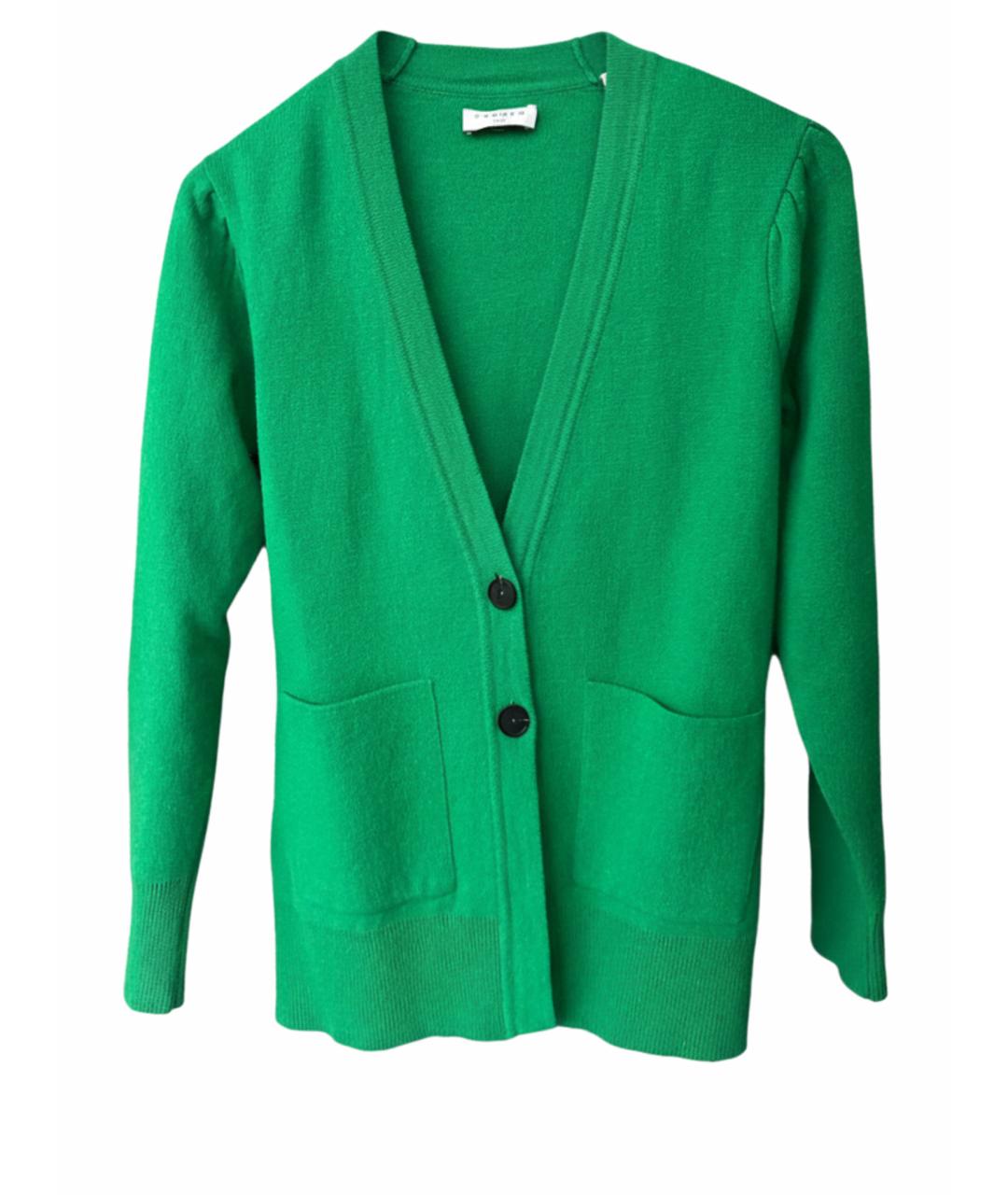 SANDRO Зеленый кашемировый кардиган, фото 1