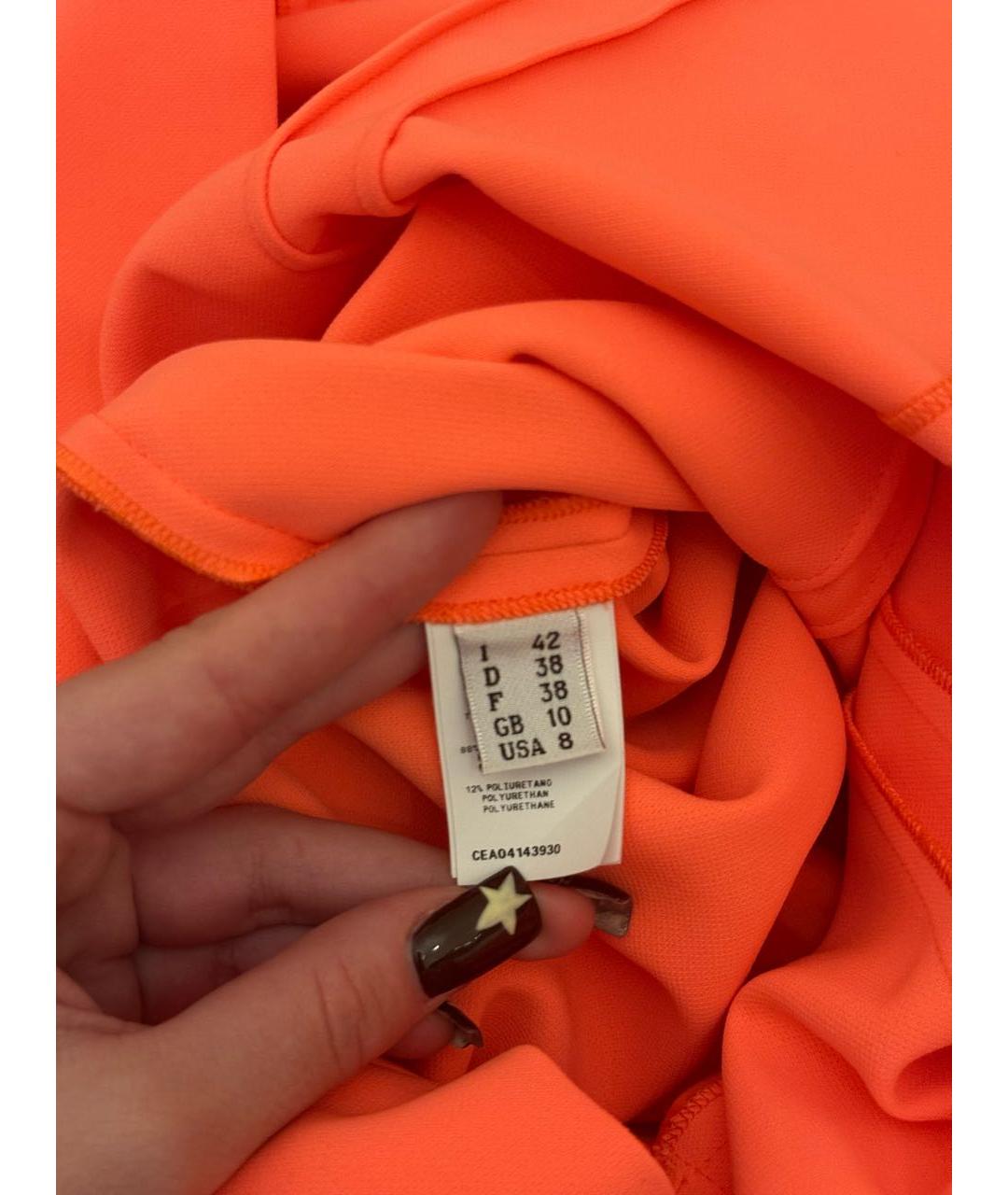 CEDRIC CHARLIER Оранжевое полиэстеровое повседневное платье, фото 5