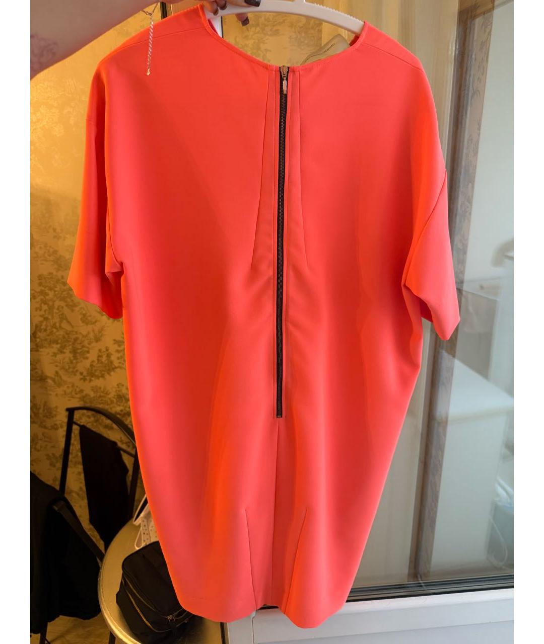 CEDRIC CHARLIER Оранжевое полиэстеровое повседневное платье, фото 2