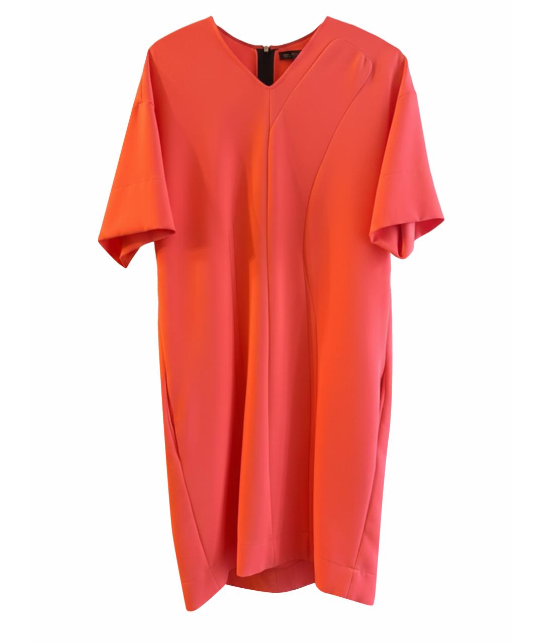 CEDRIC CHARLIER Оранжевое полиэстеровое повседневное платье, фото 1