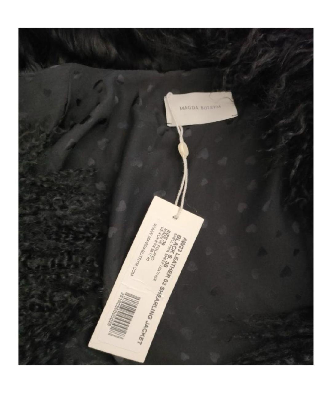 MAGDA BUTRYM Черная шерстяная шуба, фото 3