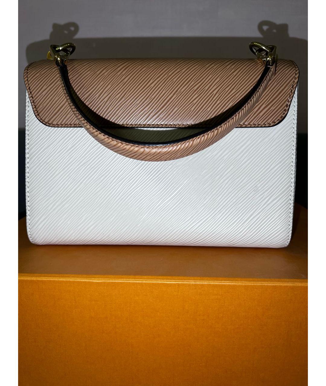 LOUIS VUITTON Бежевая кожаная сумка с короткими ручками, фото 3