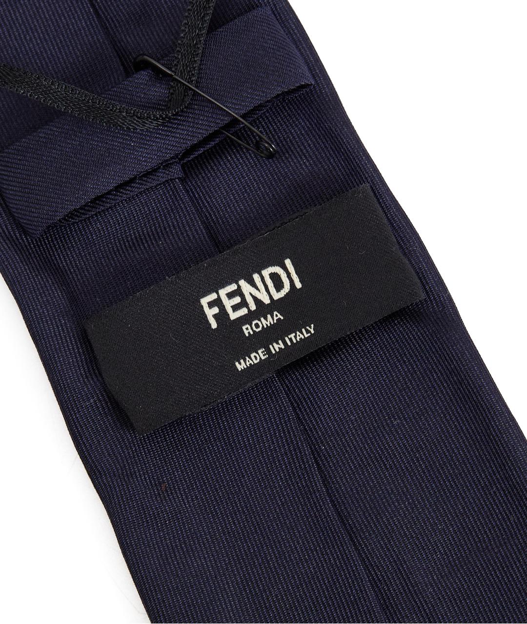 FENDI Синий шелковый галстук, фото 3