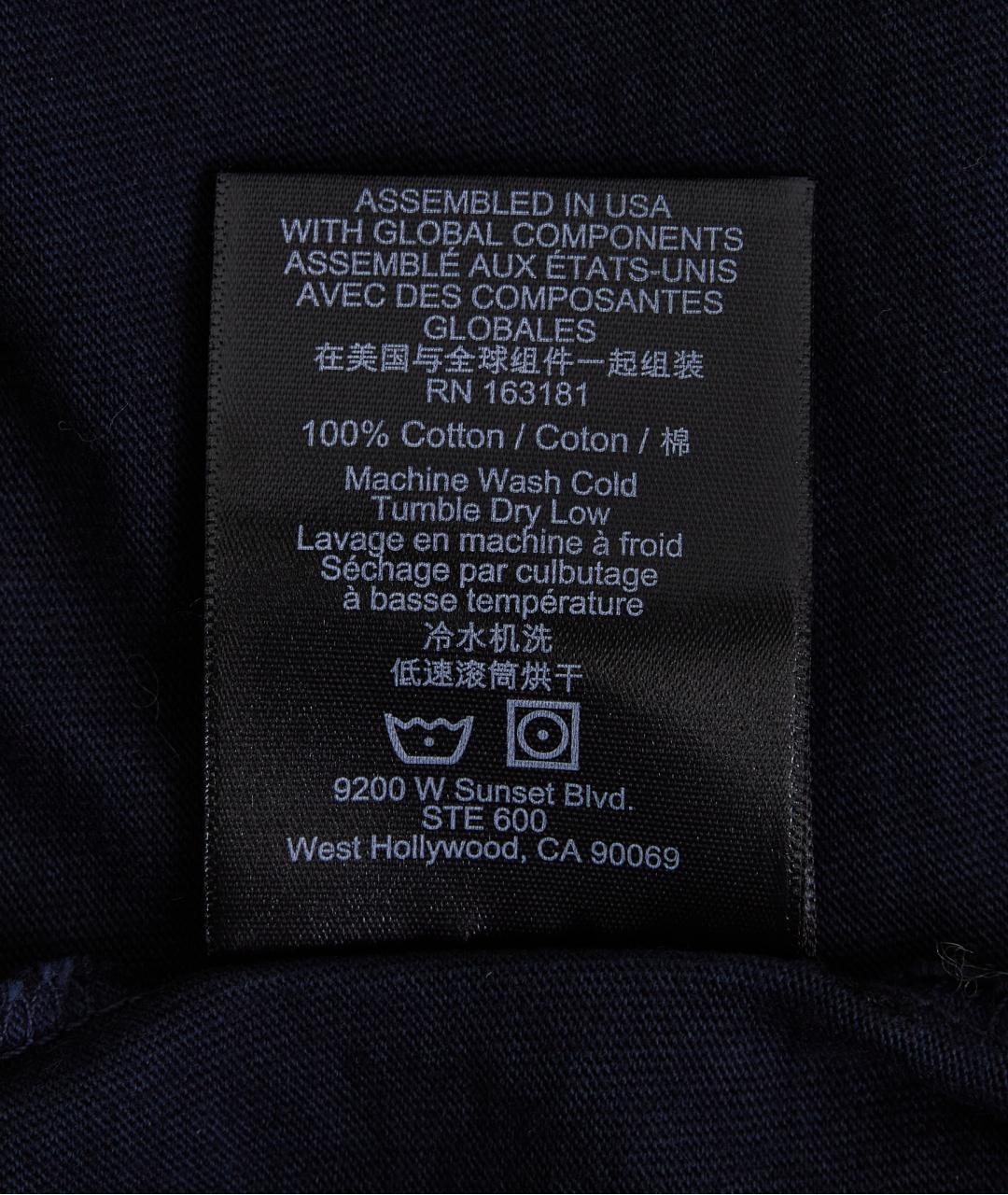 RHUDE Синяя хлопковая футболка, фото 7