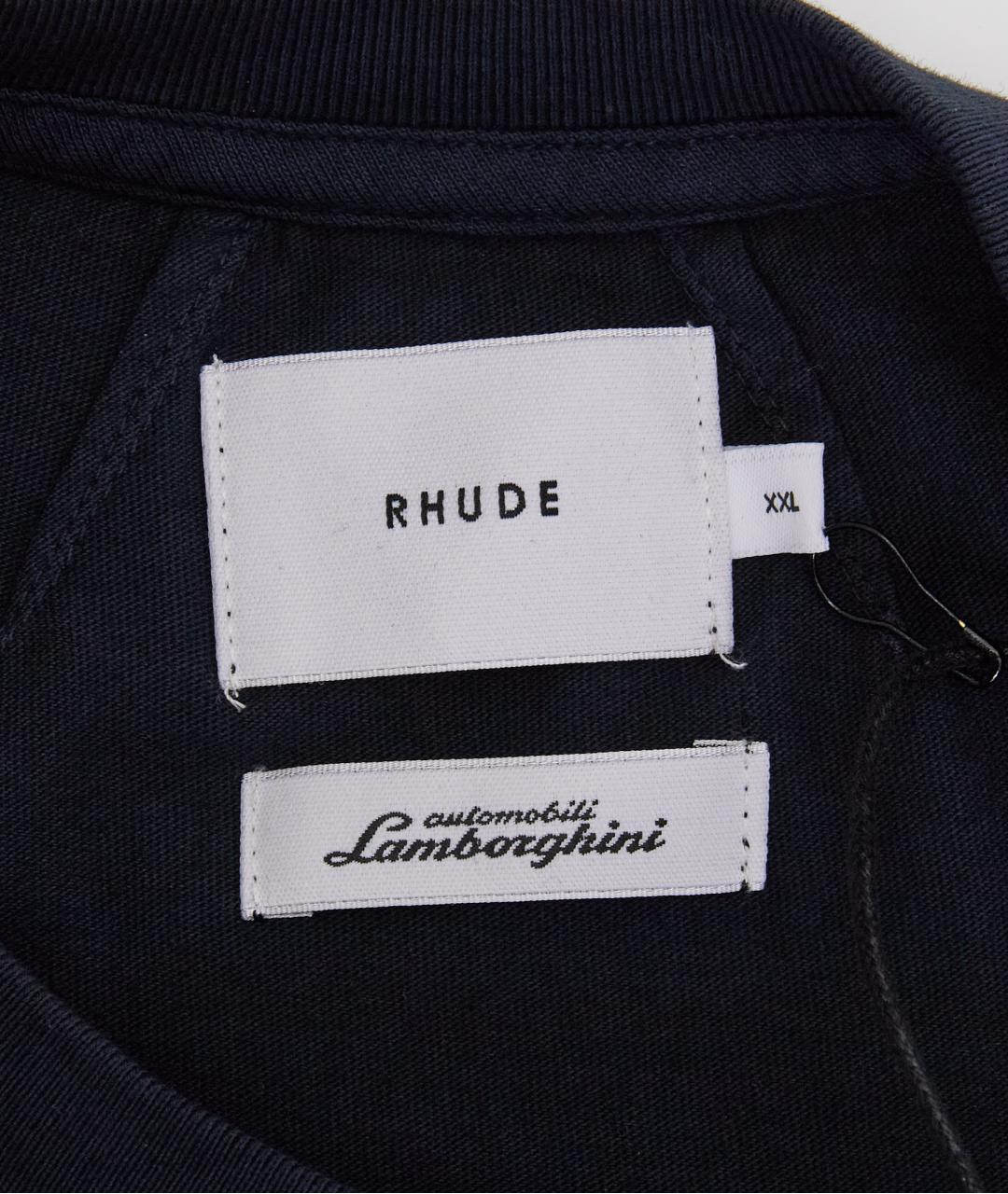 RHUDE Синяя хлопковая футболка, фото 6