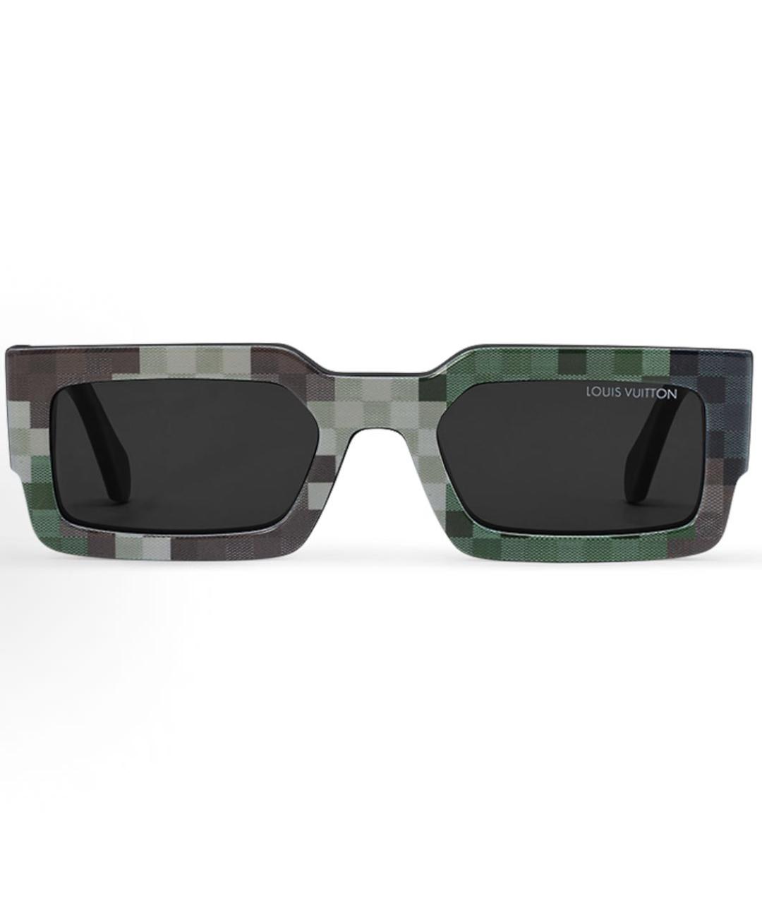 LOUIS VUITTON Хаки пластиковые солнцезащитные очки, фото 2