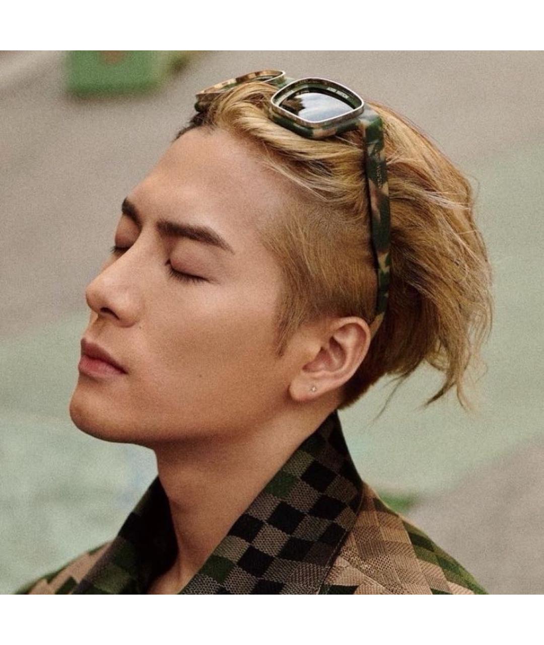 LOUIS VUITTON Хаки пластиковые солнцезащитные очки, фото 4