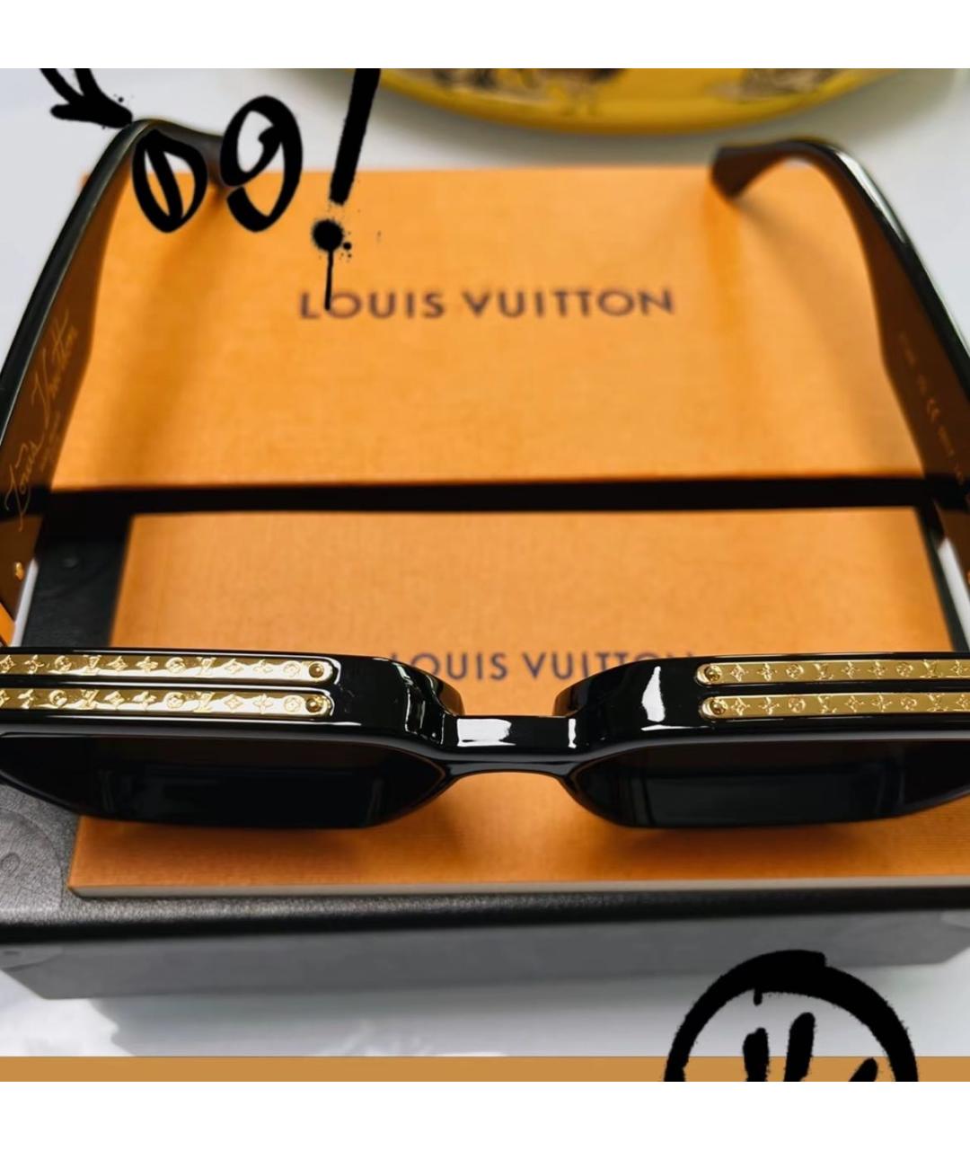 LOUIS VUITTON Черные пластиковые солнцезащитные очки, фото 3