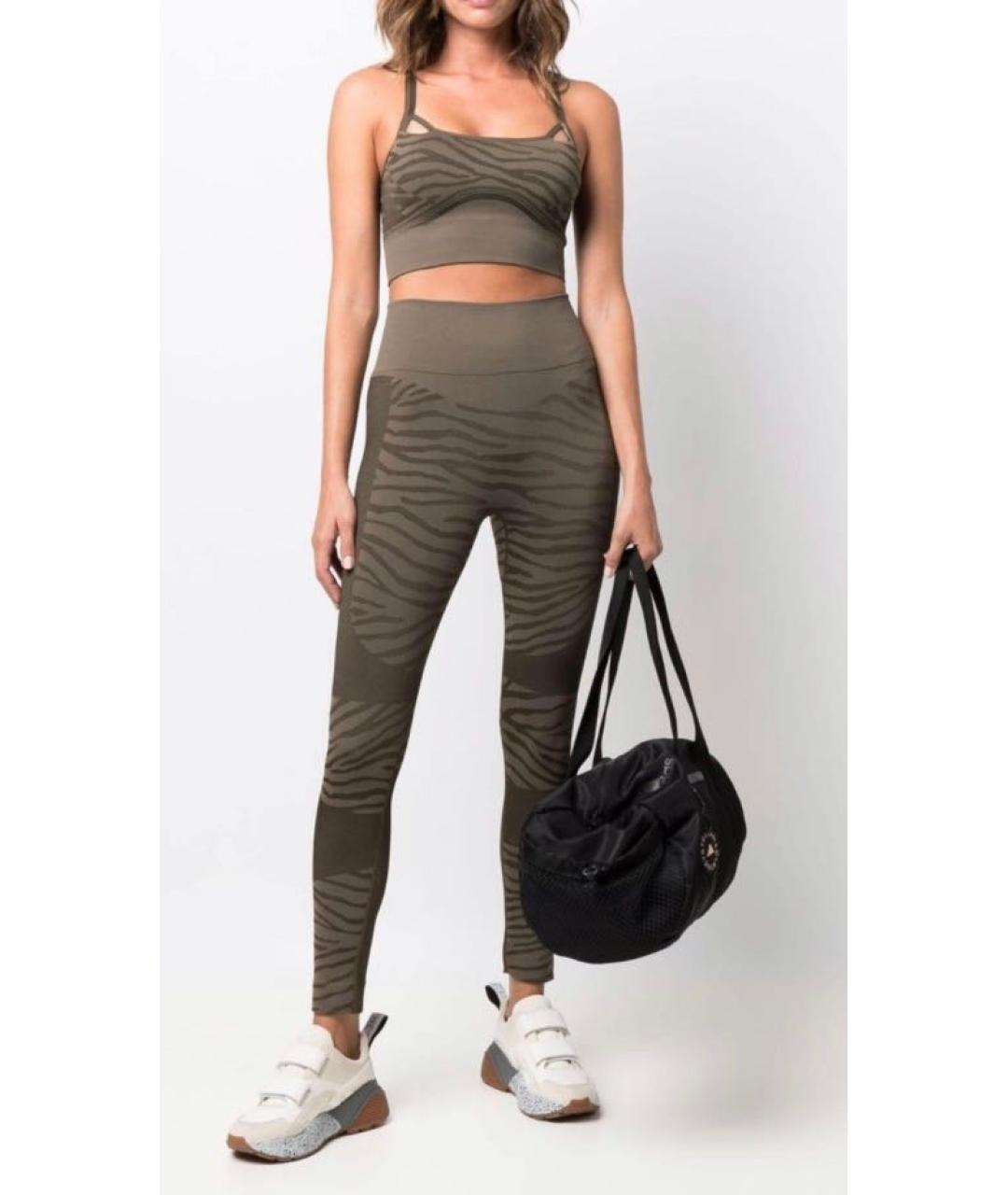 ADIDAS BY STELLA MCCARTNEY Хаки синтетические леггинсы и велосипедки, фото 8
