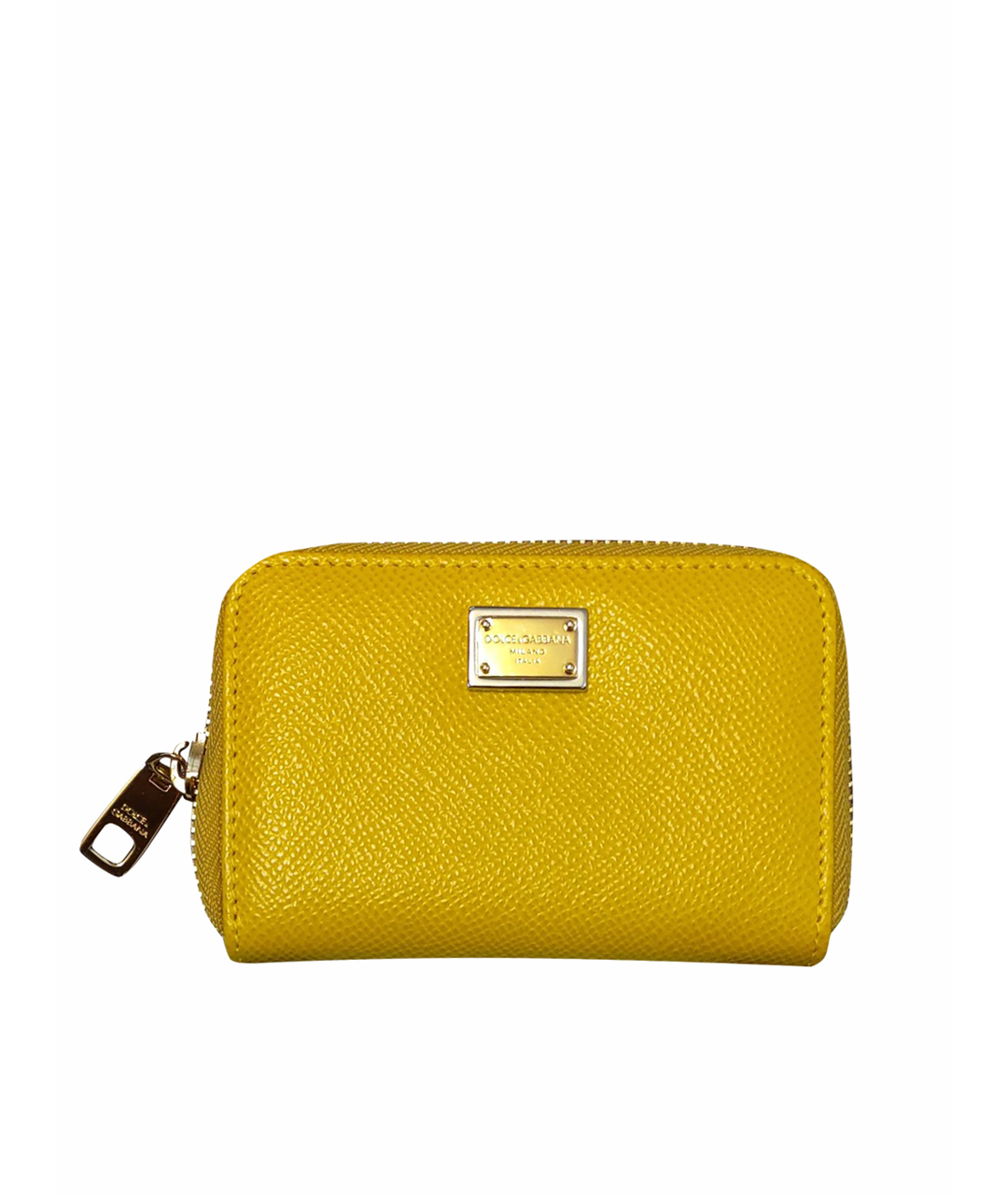 DOLCE&GABBANA Желтый кожаный кошелек, фото 1