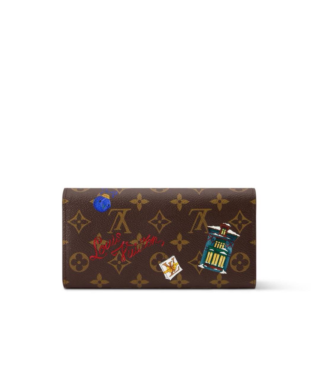 LOUIS VUITTON Коричневый кожаный кошелек, фото 4