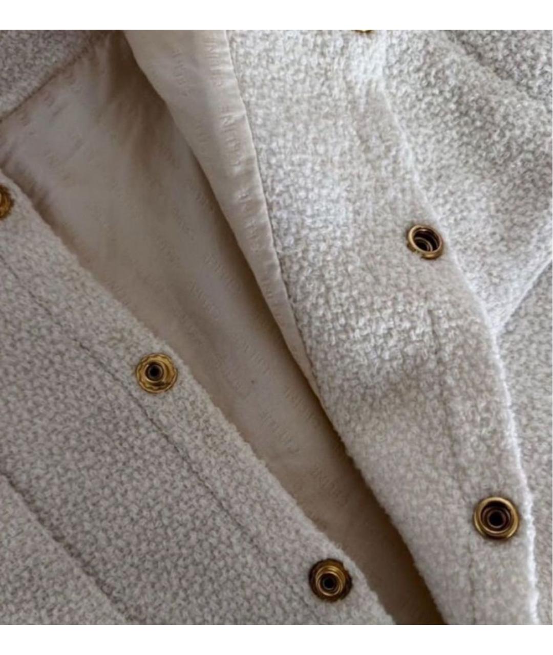 CELINE Белая шерстяная юбка мини, фото 4