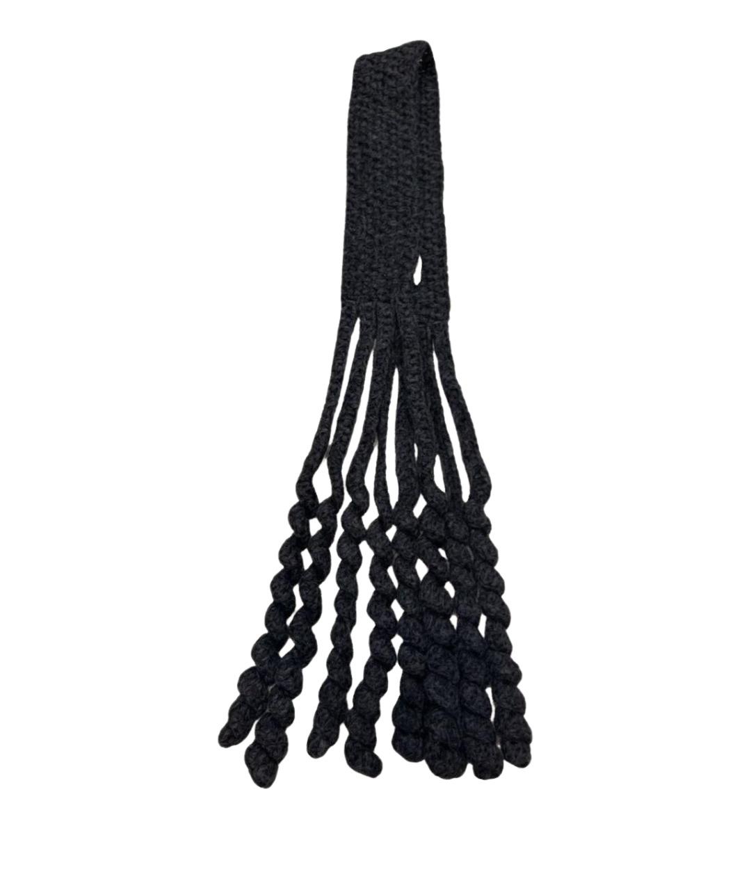 BURBERRY Черный шерстяной шарф, фото 1