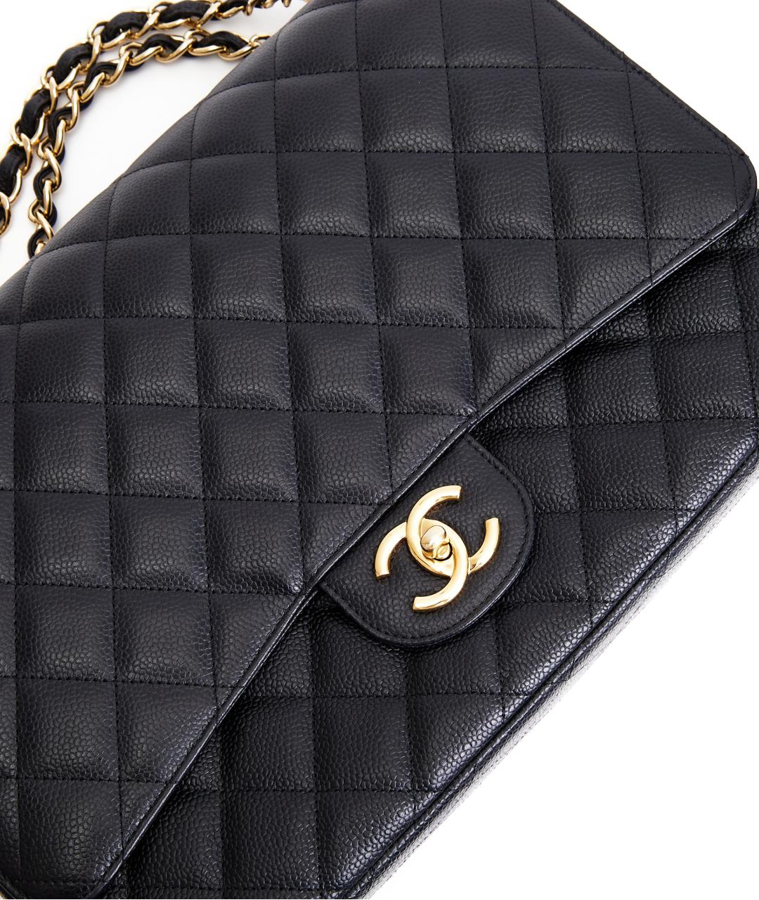 CHANEL Черная кожаная сумка с короткими ручками, фото 5