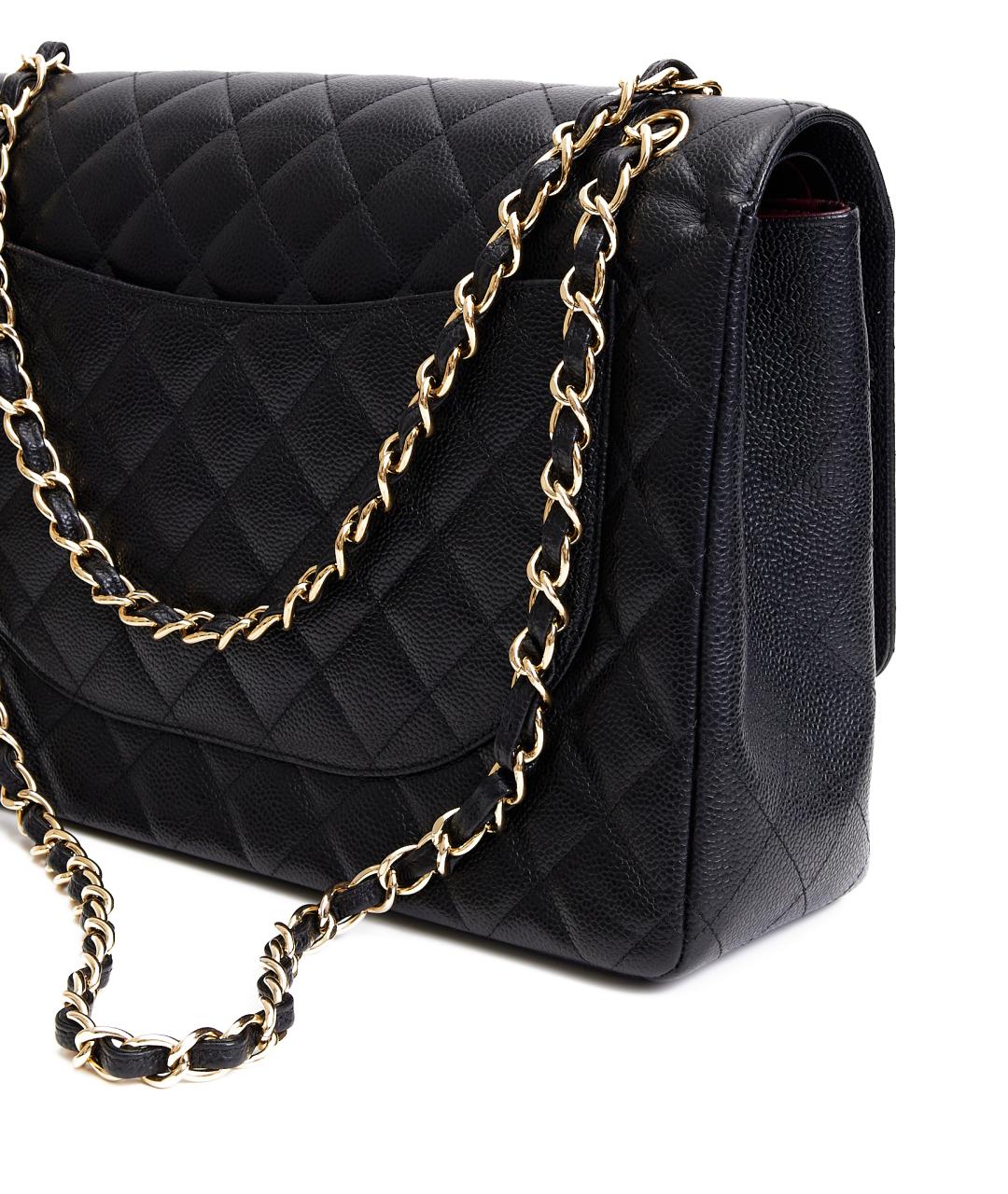 CHANEL Черная кожаная сумка с короткими ручками, фото 4