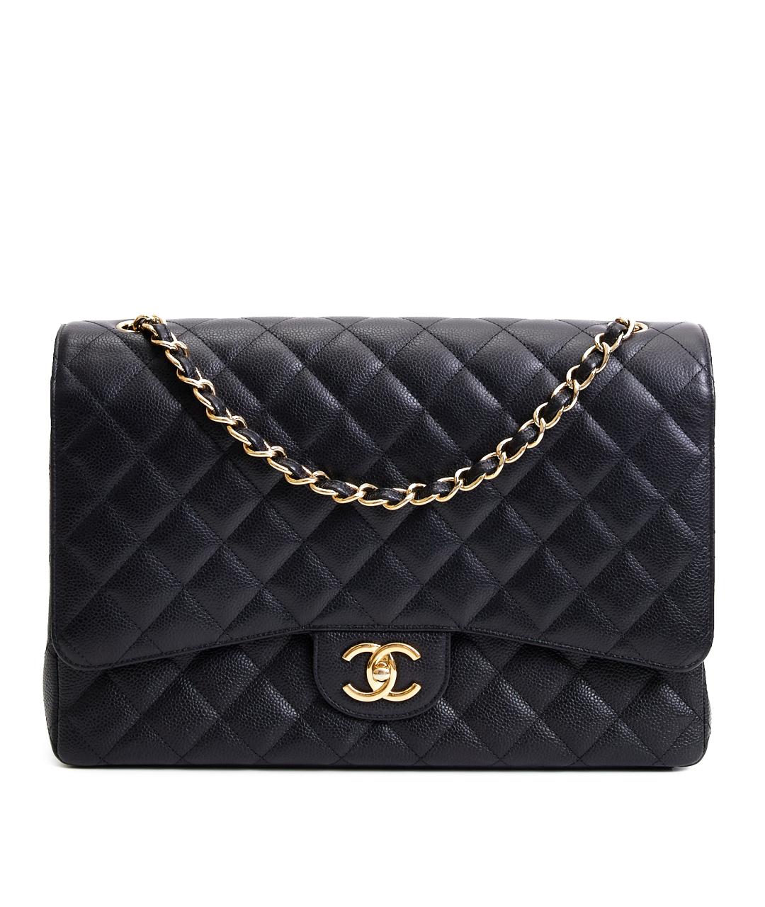 CHANEL Черная кожаная сумка с короткими ручками, фото 1