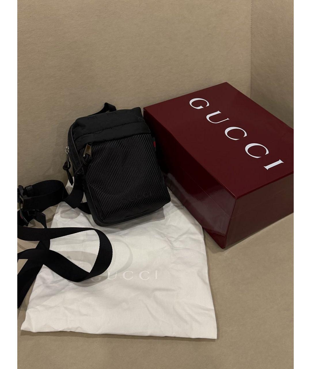 GUCCI Черная синтетическая сумка на плечо, фото 6