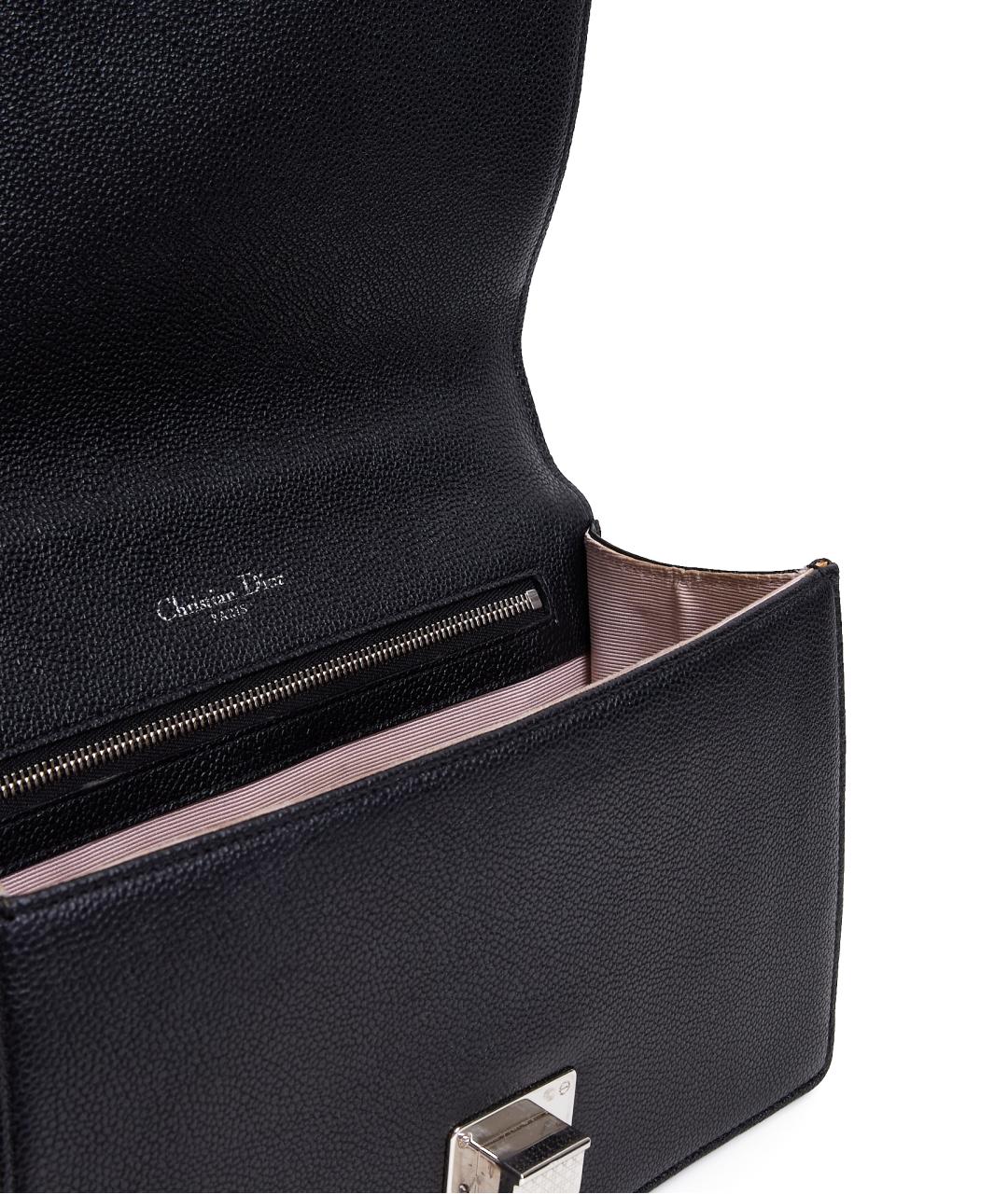 CHRISTIAN DIOR Черная кожаная сумка через плечо, фото 4