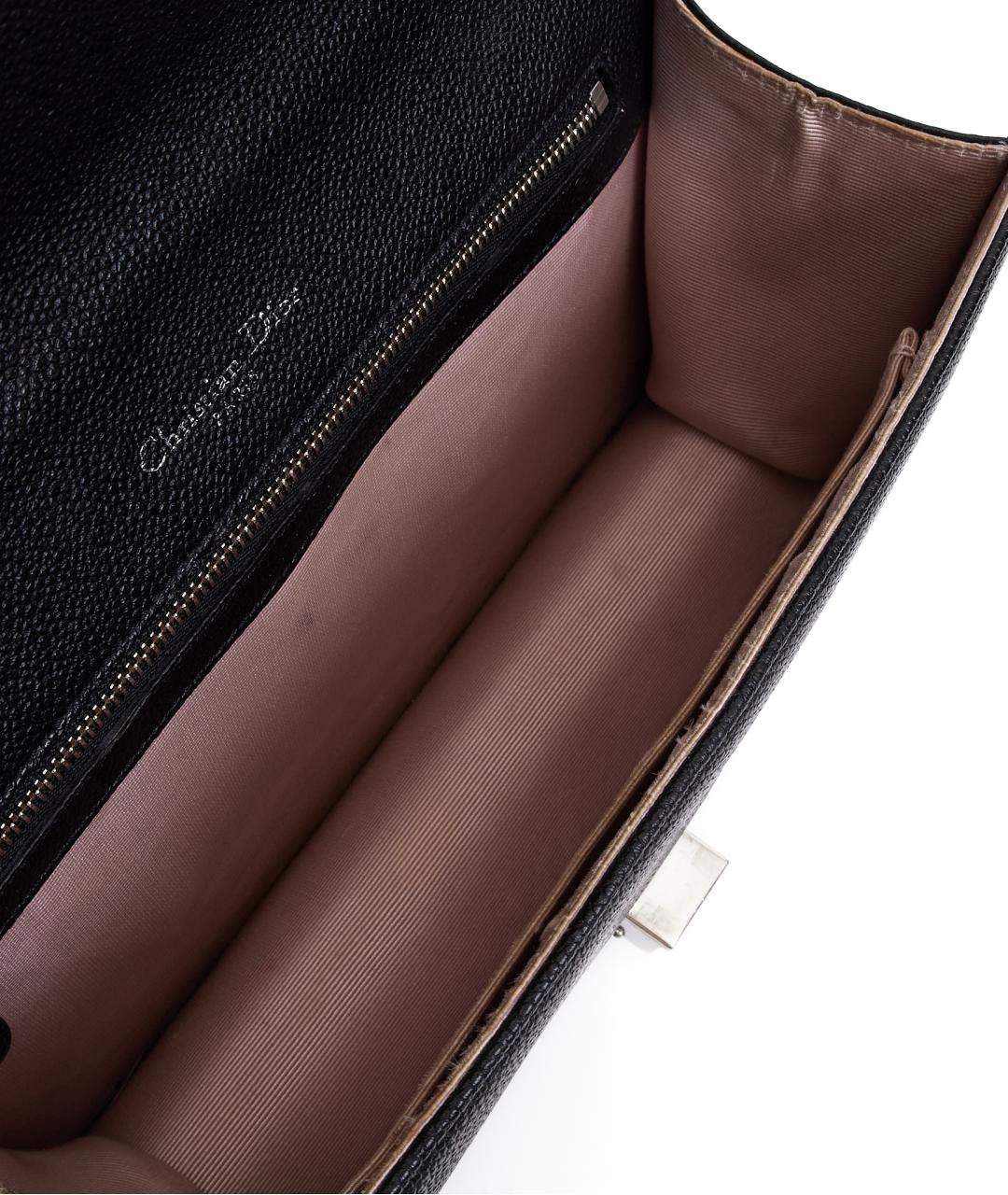 CHRISTIAN DIOR Черная кожаная сумка через плечо, фото 6