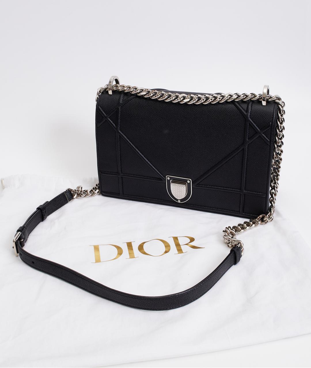 CHRISTIAN DIOR Черная кожаная сумка через плечо, фото 7