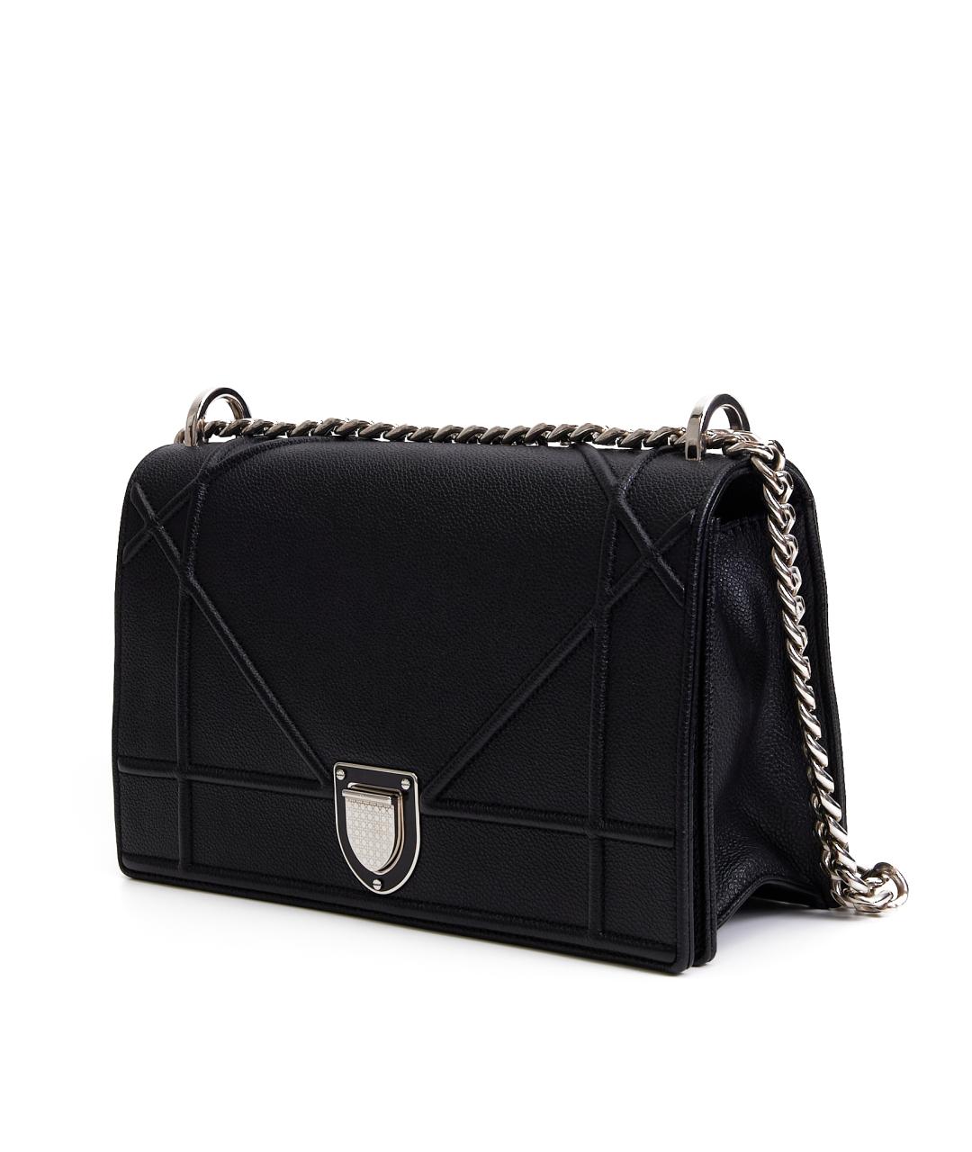 CHRISTIAN DIOR Черная кожаная сумка через плечо, фото 2
