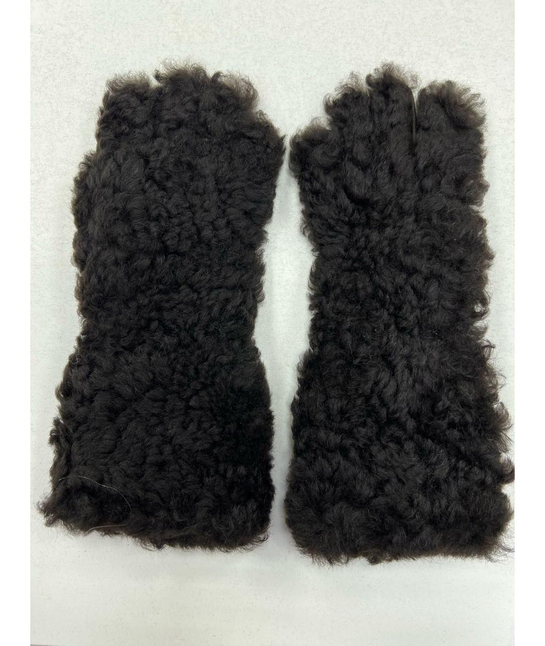 BOTTEGA VENETA Коричневые кожаные перчатки, фото 4