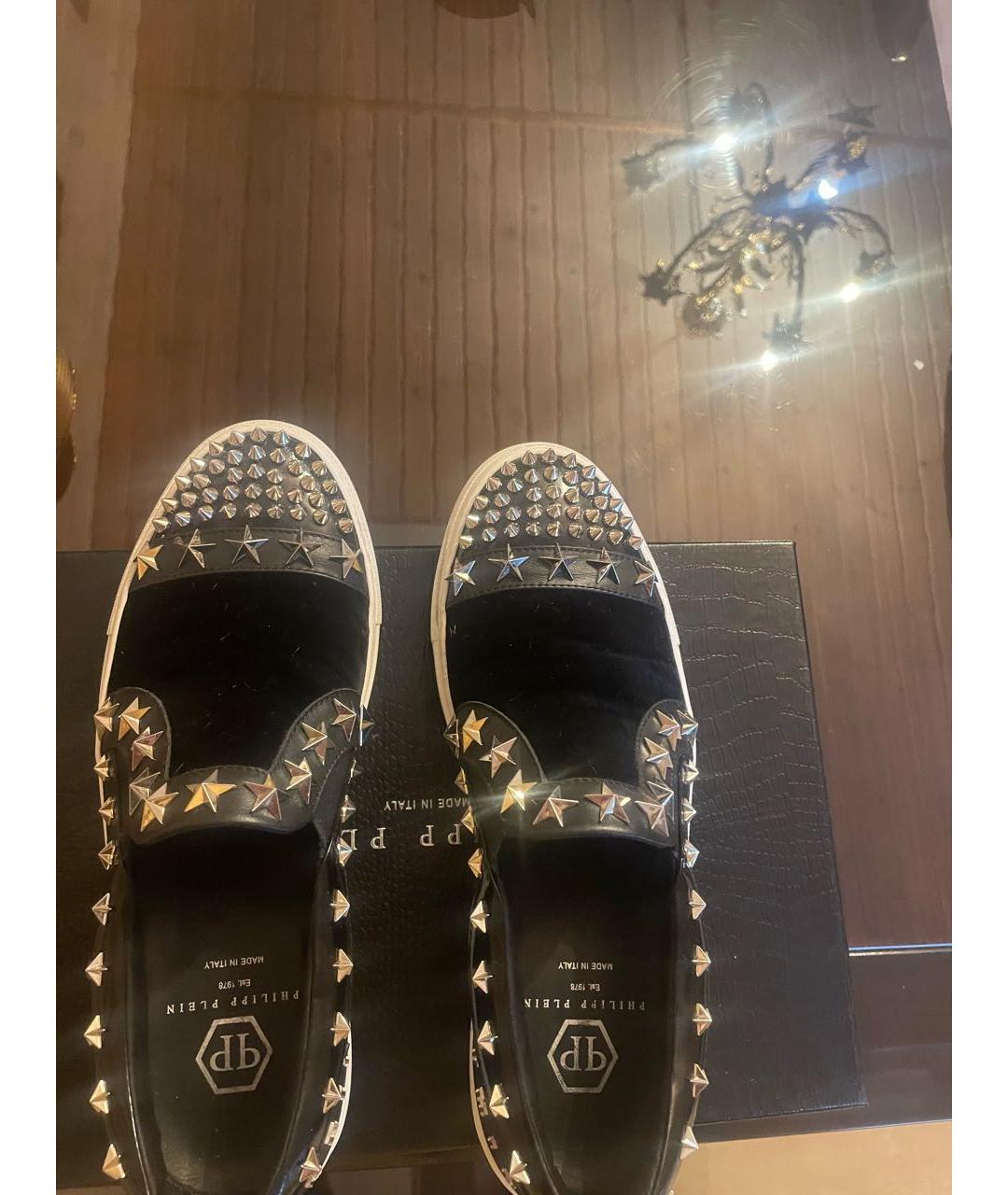 PHILIPP PLEIN Черные замшевые низкие кроссовки / кеды, фото 3