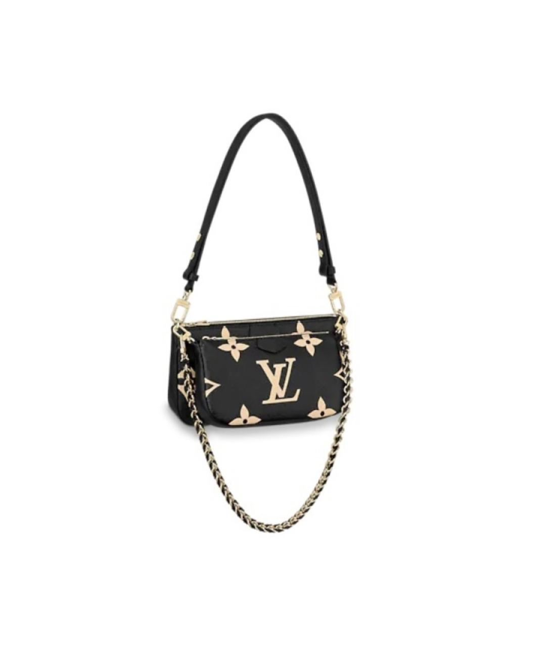 LOUIS VUITTON Черная кожаная сумка через плечо, фото 1