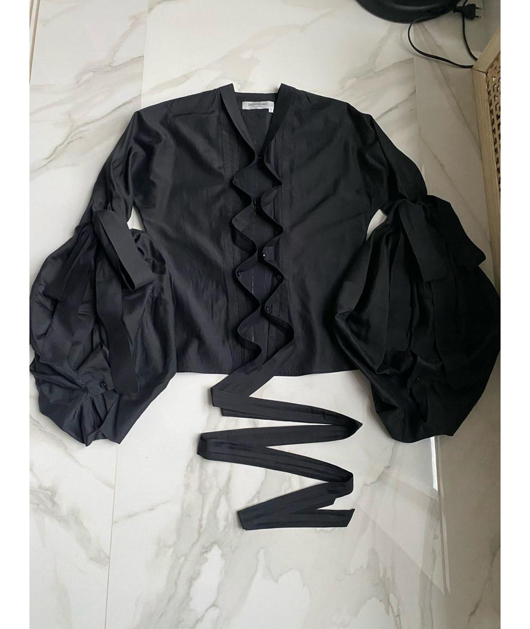 SAINT LAURENT Черная хлопковая блузы, фото 5