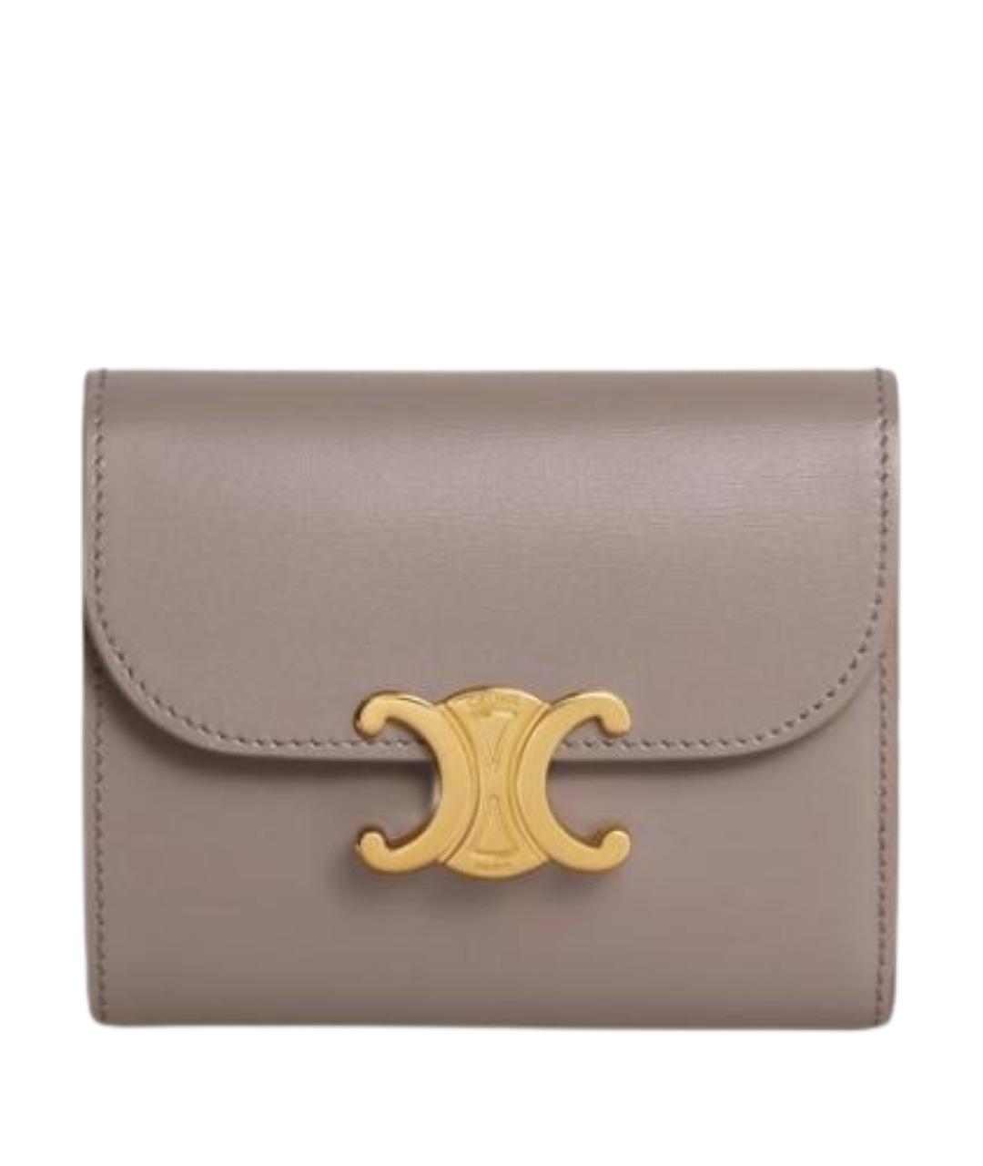 CELINE Серый кожаный кошелек, фото 1