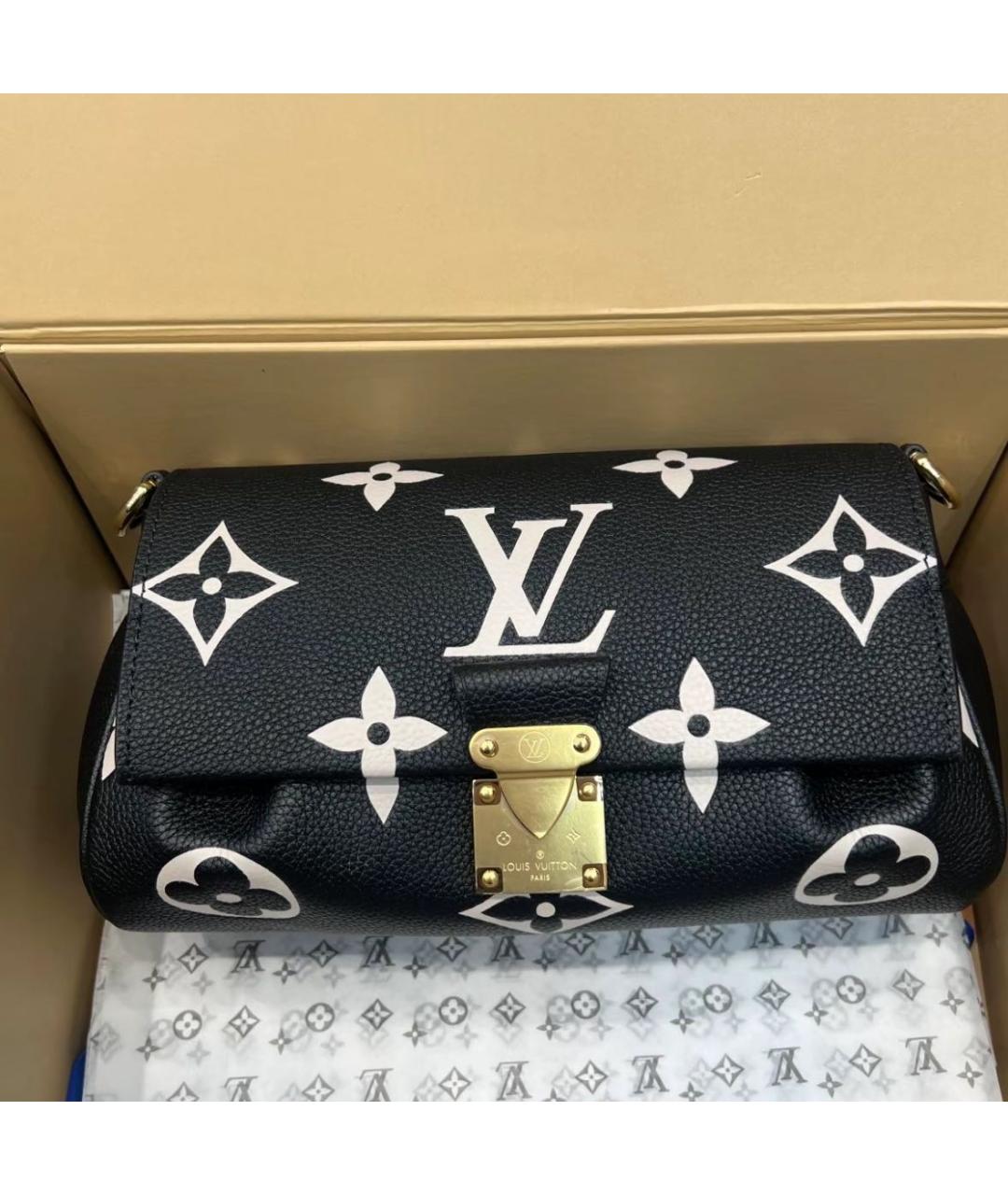 LOUIS VUITTON Черная кожаная сумка через плечо, фото 2