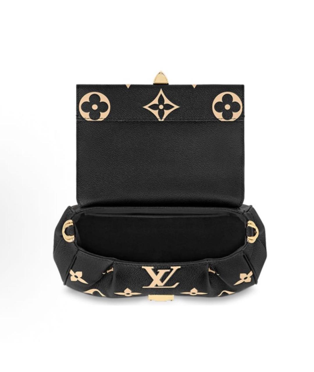 LOUIS VUITTON Черная кожаная сумка через плечо, фото 4