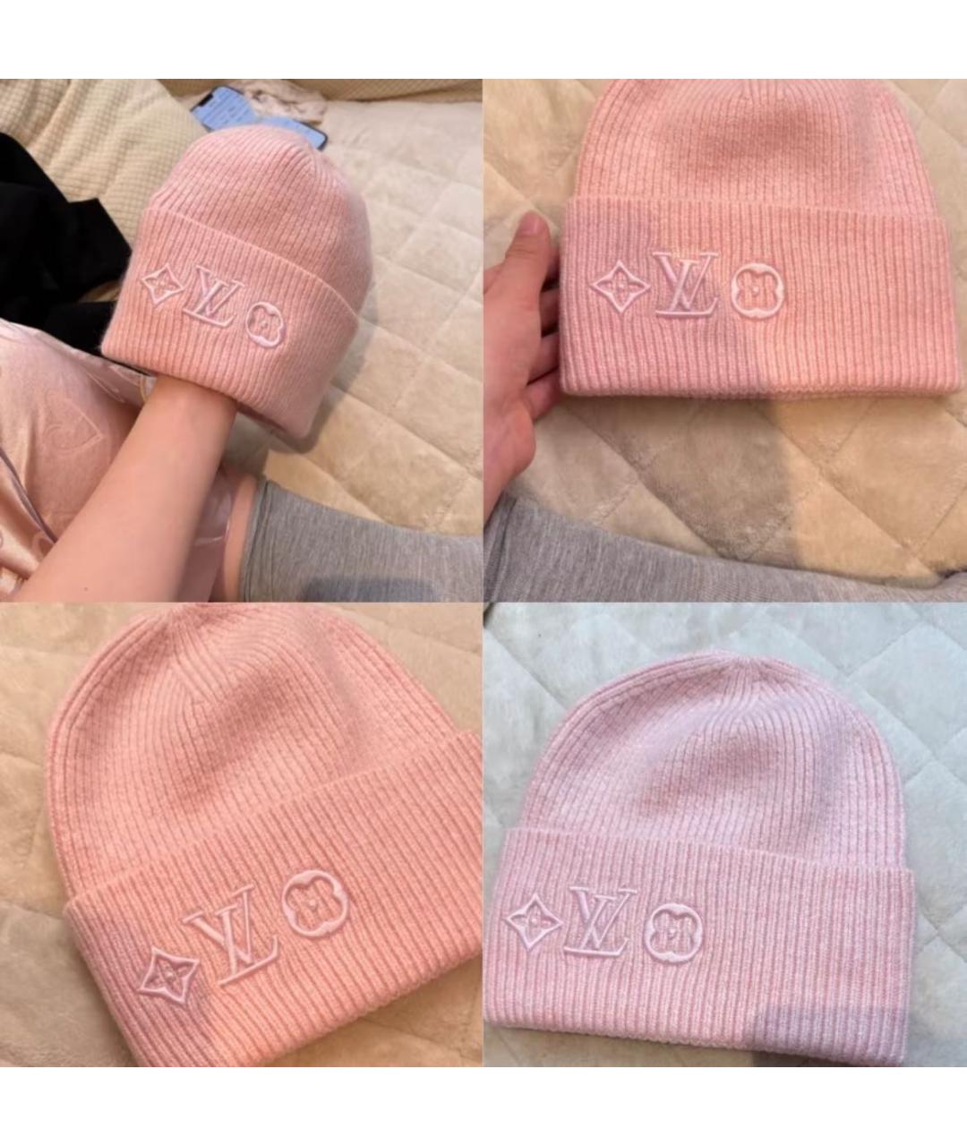 LOUIS VUITTON Розовая шерстяная шапка, фото 2