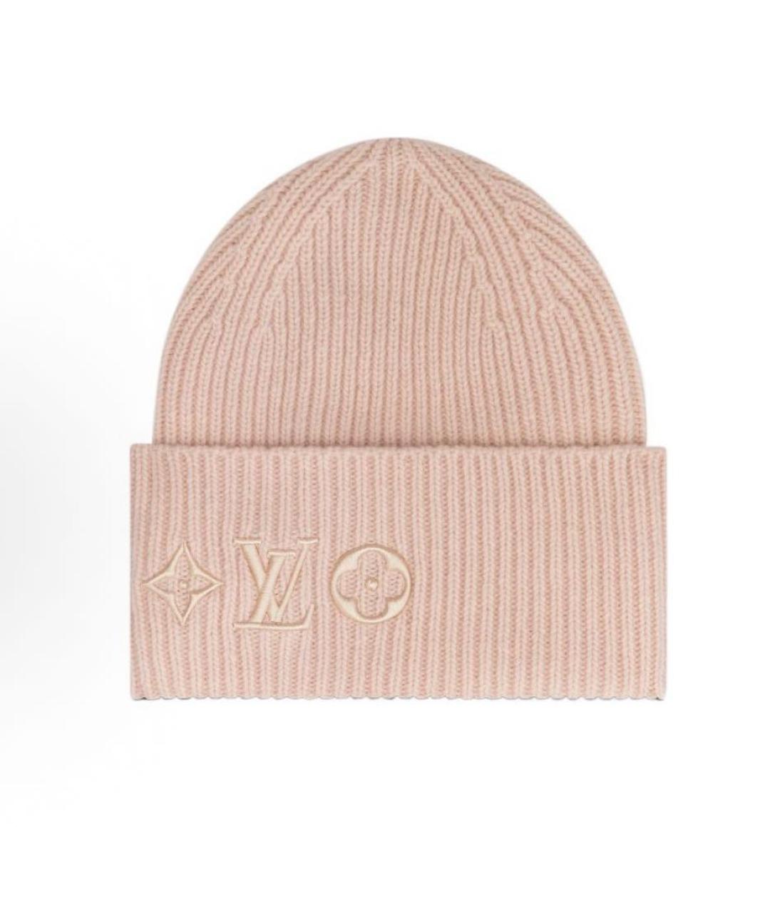 LOUIS VUITTON Розовая шерстяная шапка, фото 3