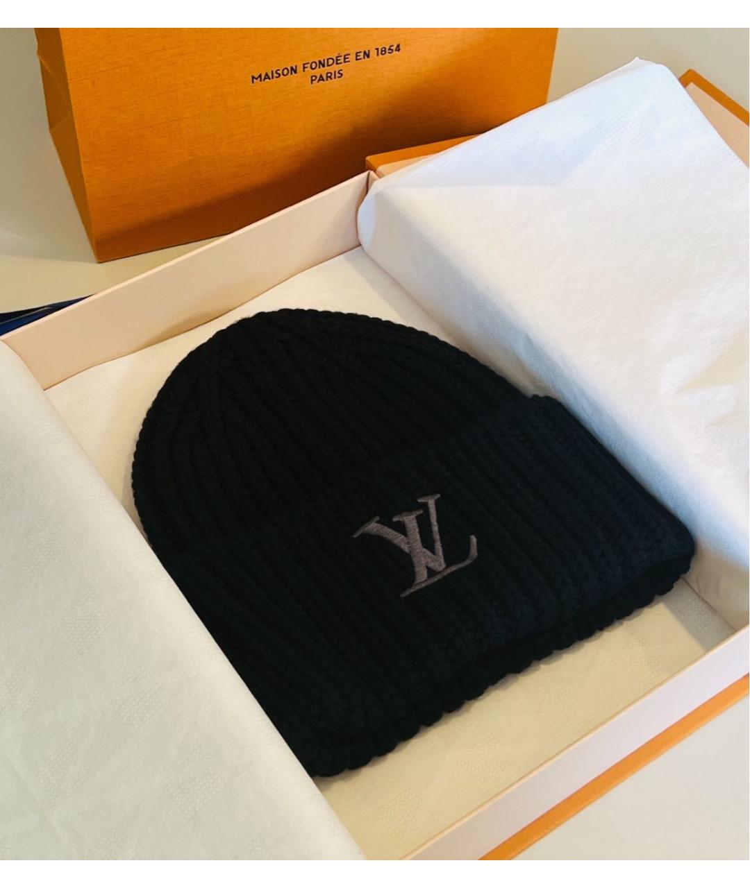 LOUIS VUITTON Черная шапка, фото 3